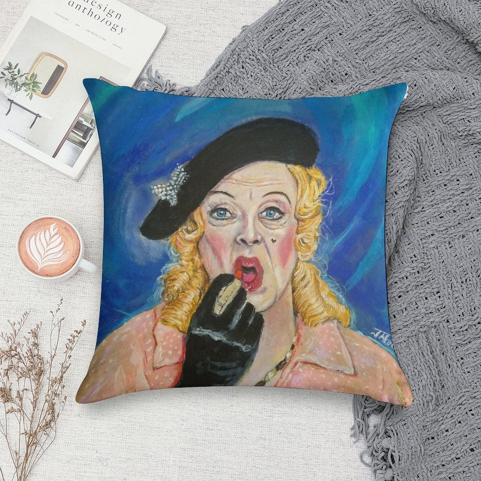 Jane at The Mirror Soft Fade-Resistant Throw Pillow