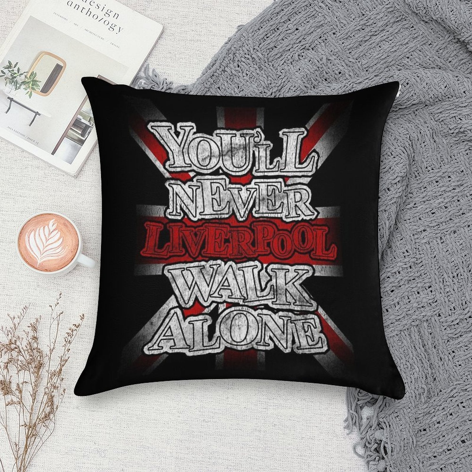 Liverpool - You'll Never Walk Alone Soft Ultra-Soft Texture Throw Pillow