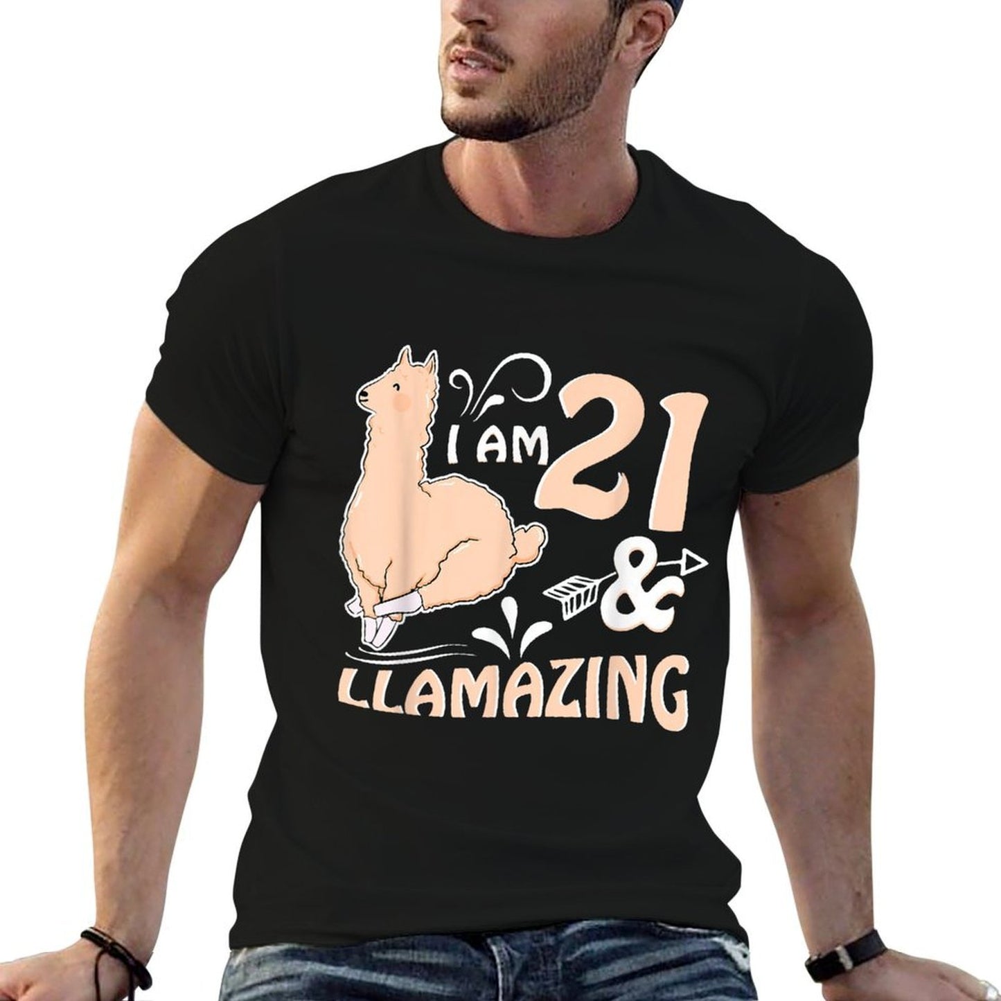 21st Birthday Llama T I'm 21 And Llamazing Stretchy T-Shirt