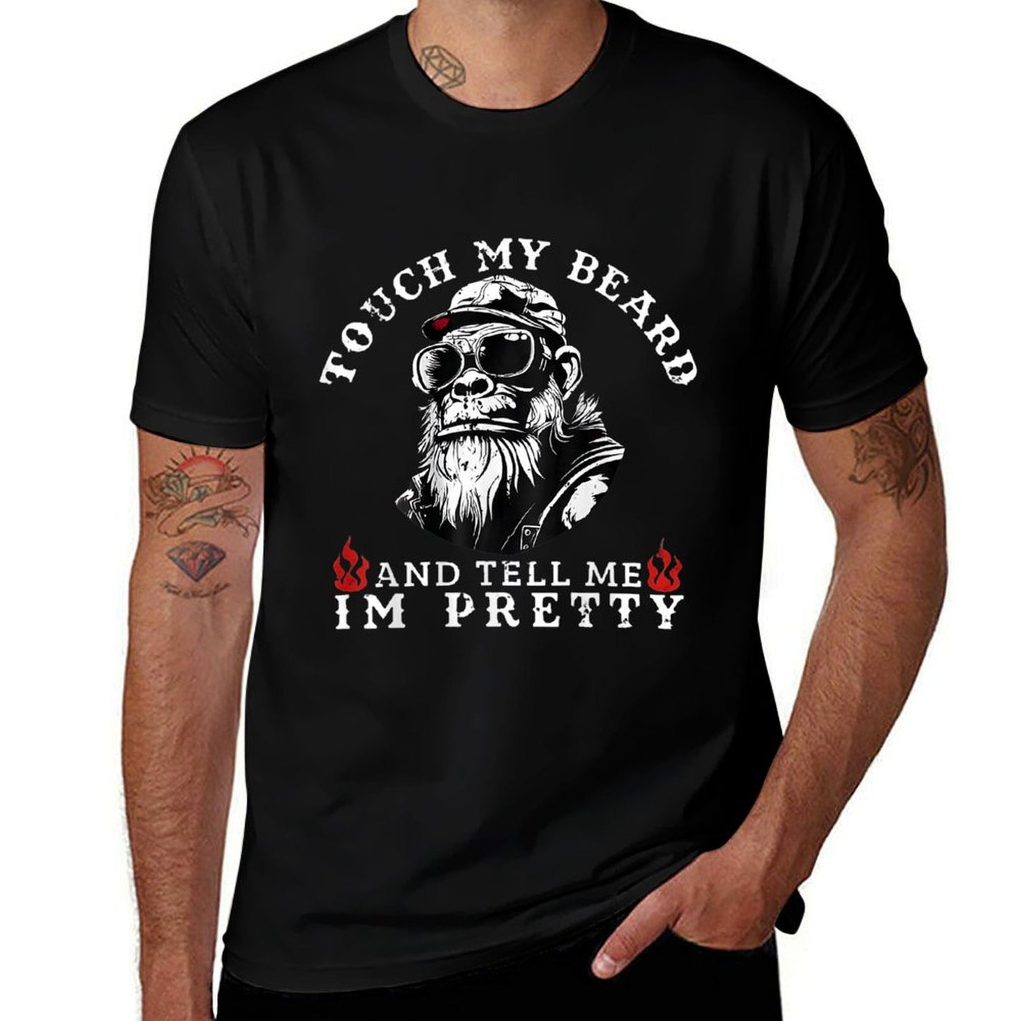 Touch My Beard And Tell Me Im Pretty Monkey Trendy Pattern T-Shirt