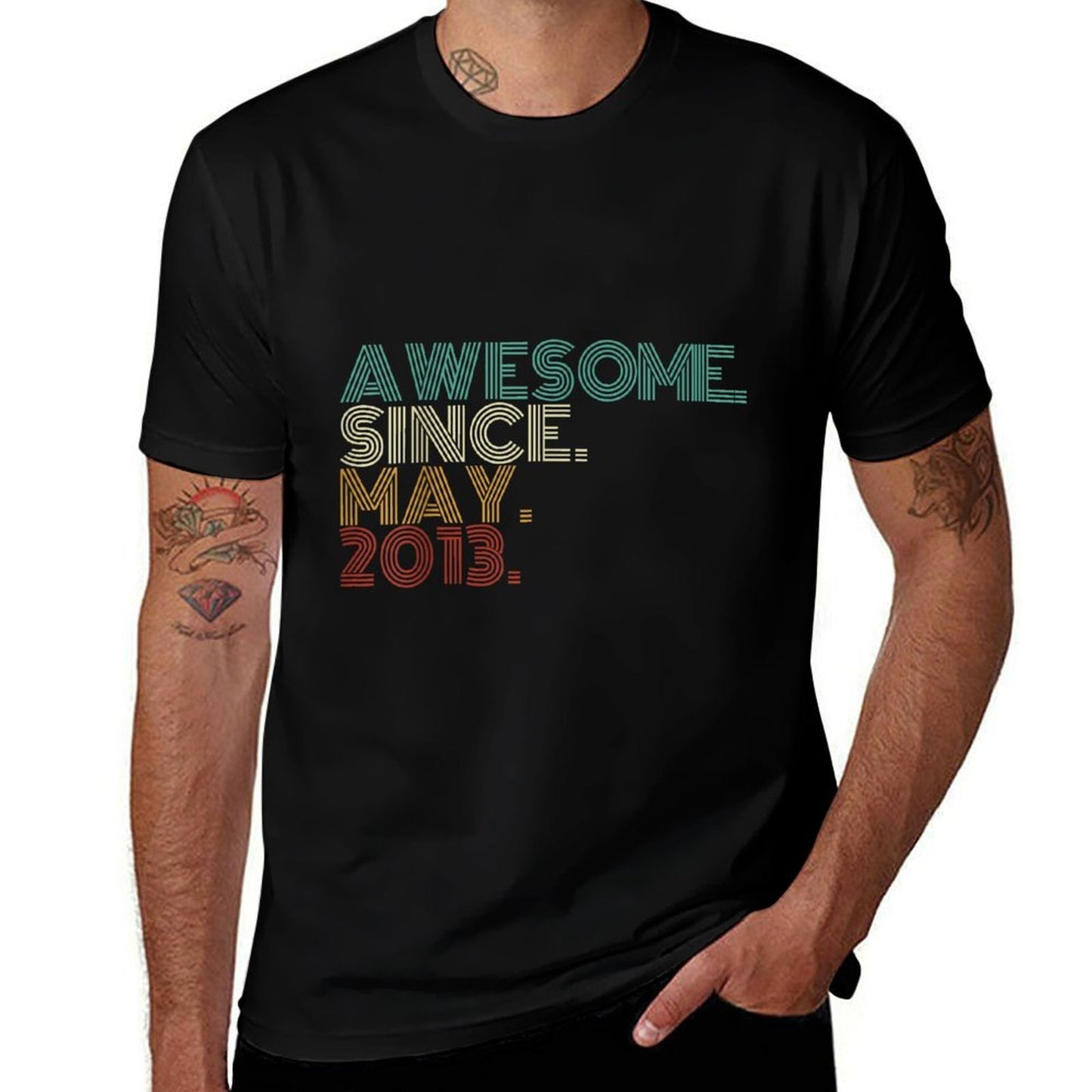 12 Years Old Awesome Since May 2013 12th Birthday Slim-fit Cut T-Shirt