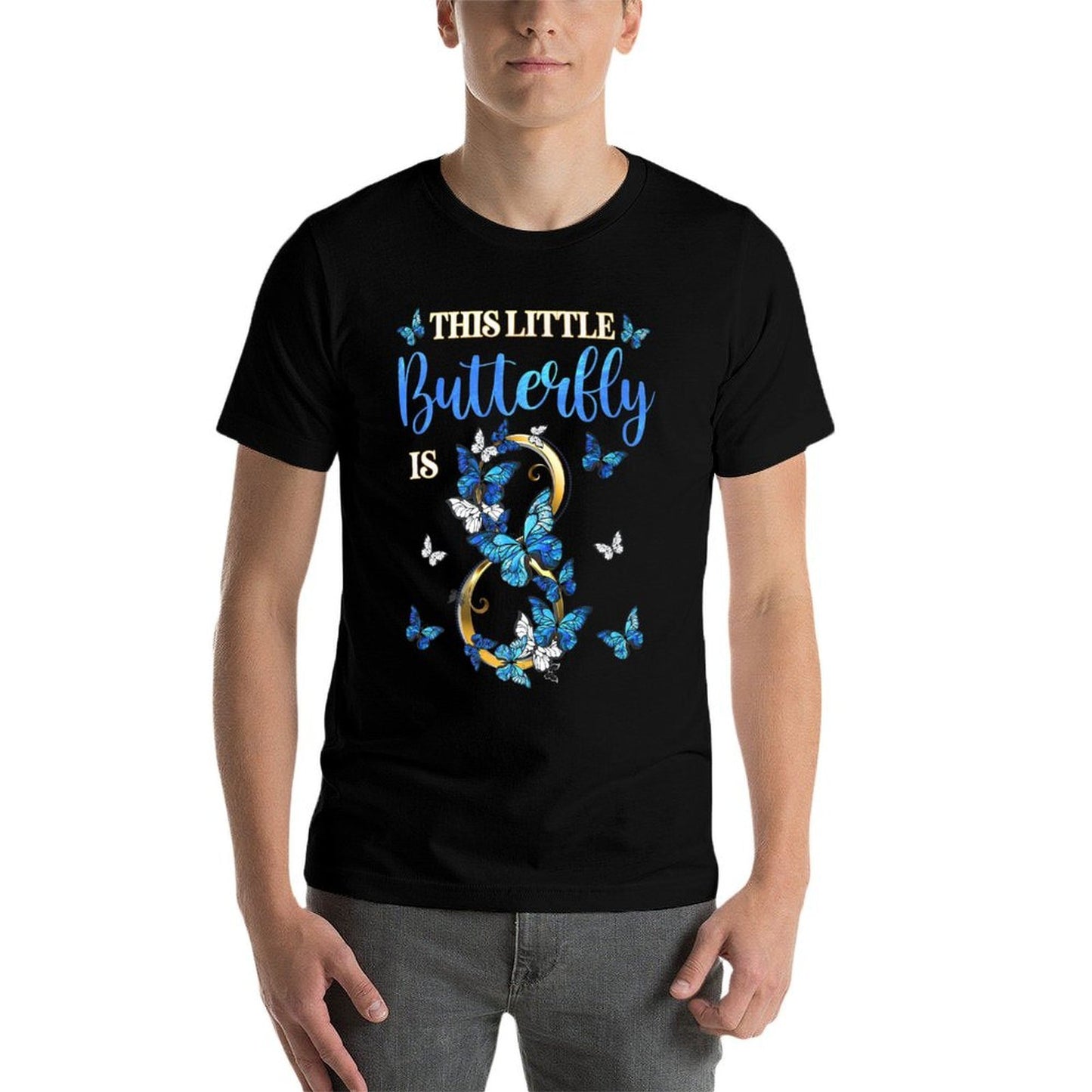 This Little Butterfly Is 8 Eight Year Old Birthday Girl Boy Premium Quick-drying T-Shirt
