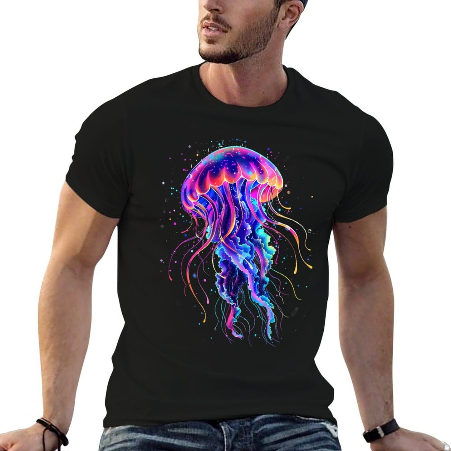 Sea Ocean Jellyfish Marine Mammal Ocean Sea Animal Jellyfish Polyester Blend T-Shirt