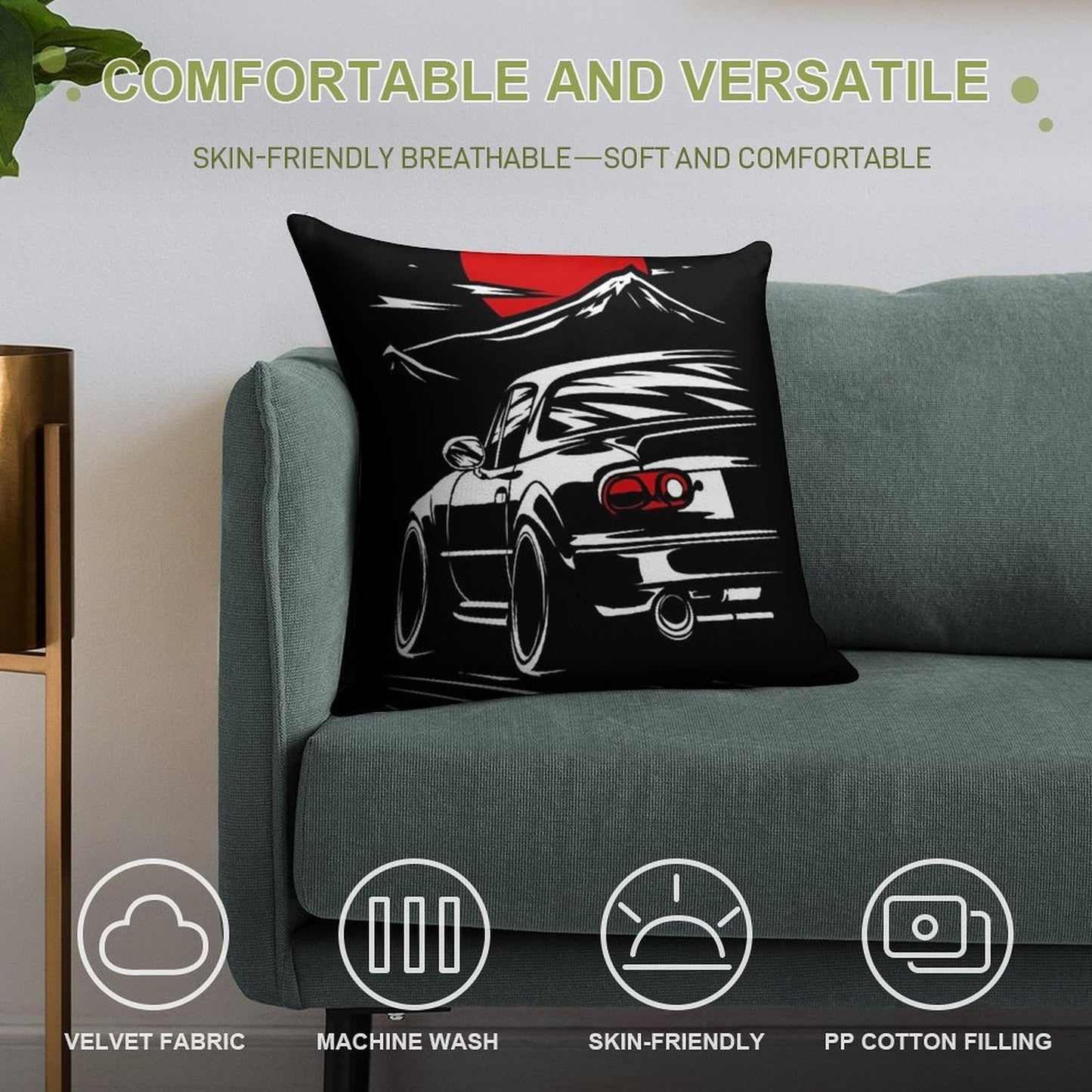 Mazda MX-5 Miata Soft High-Density Material Throw Pillow