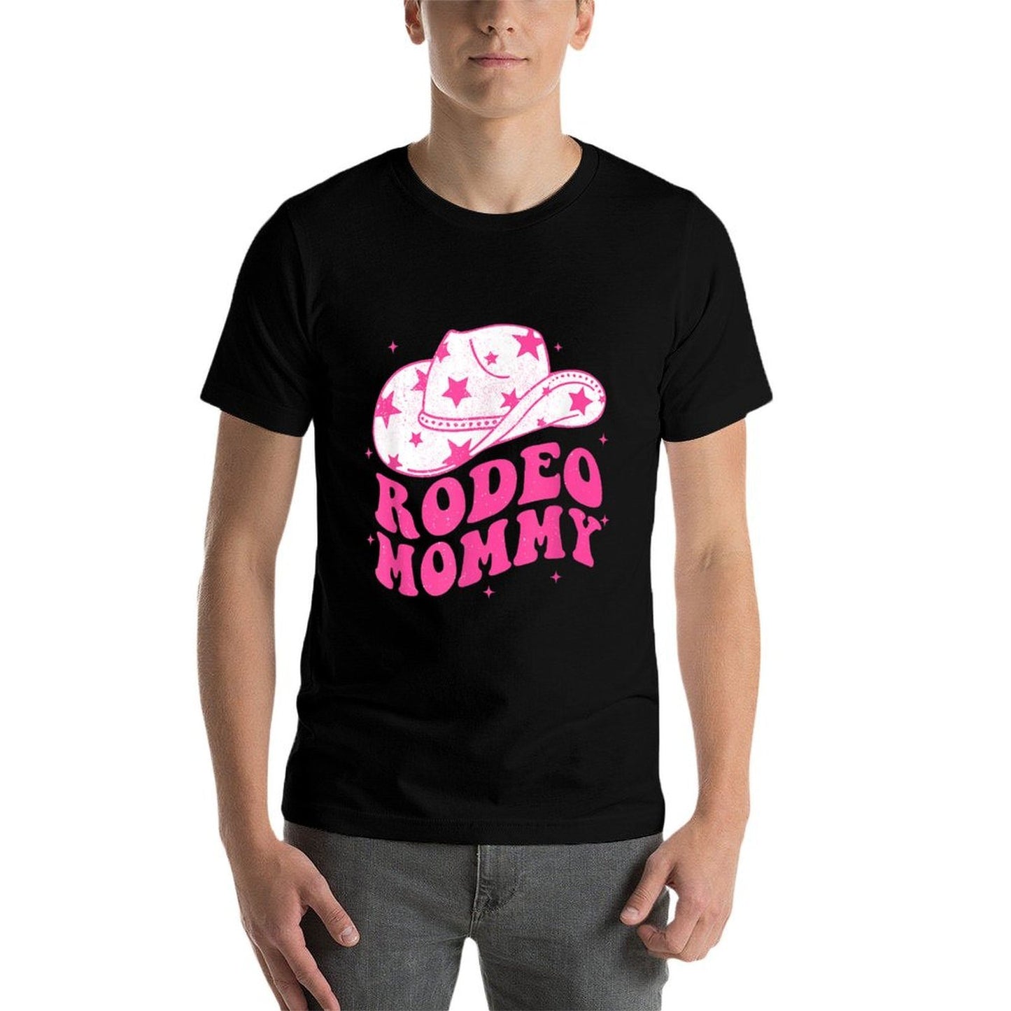 Rodeo Mommy Pink Cowgirl Western Rodeo Family Matching Oversized Silhouette T-Shirt