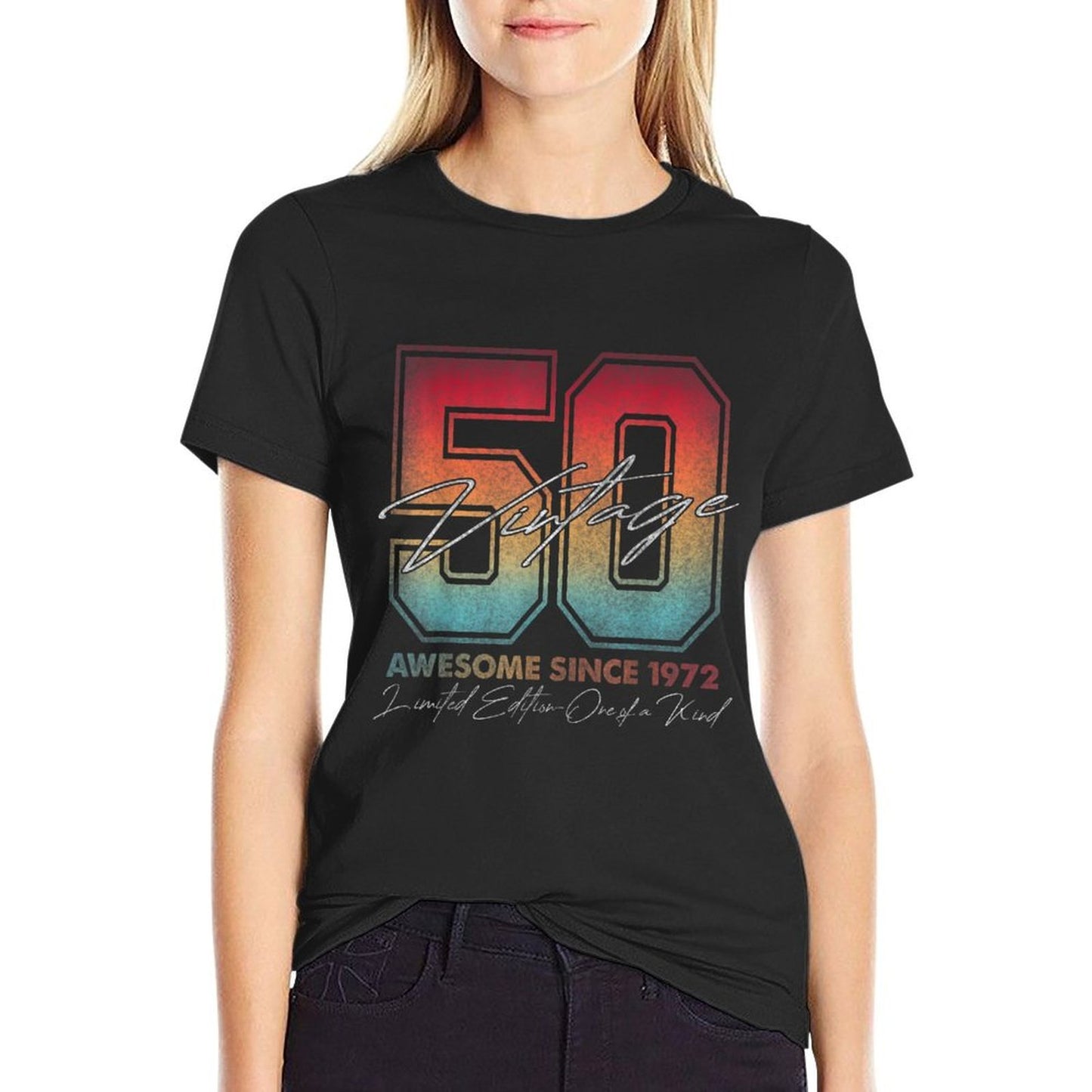 Vintage 1972 Limited Edition 1972 50 Years Old 50th Birthday High-quality Stitching T-Shirt