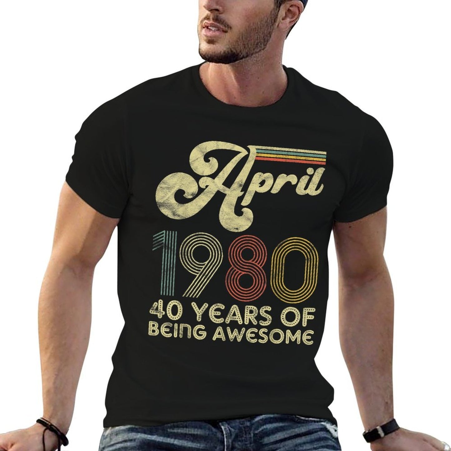 40 Years Old - April 1980 - Vintage 40th Birthday Classic T-Shirt