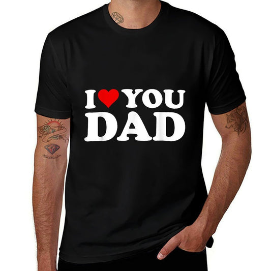 Red Heart I Love You Dad  Lightweight T-Shirt