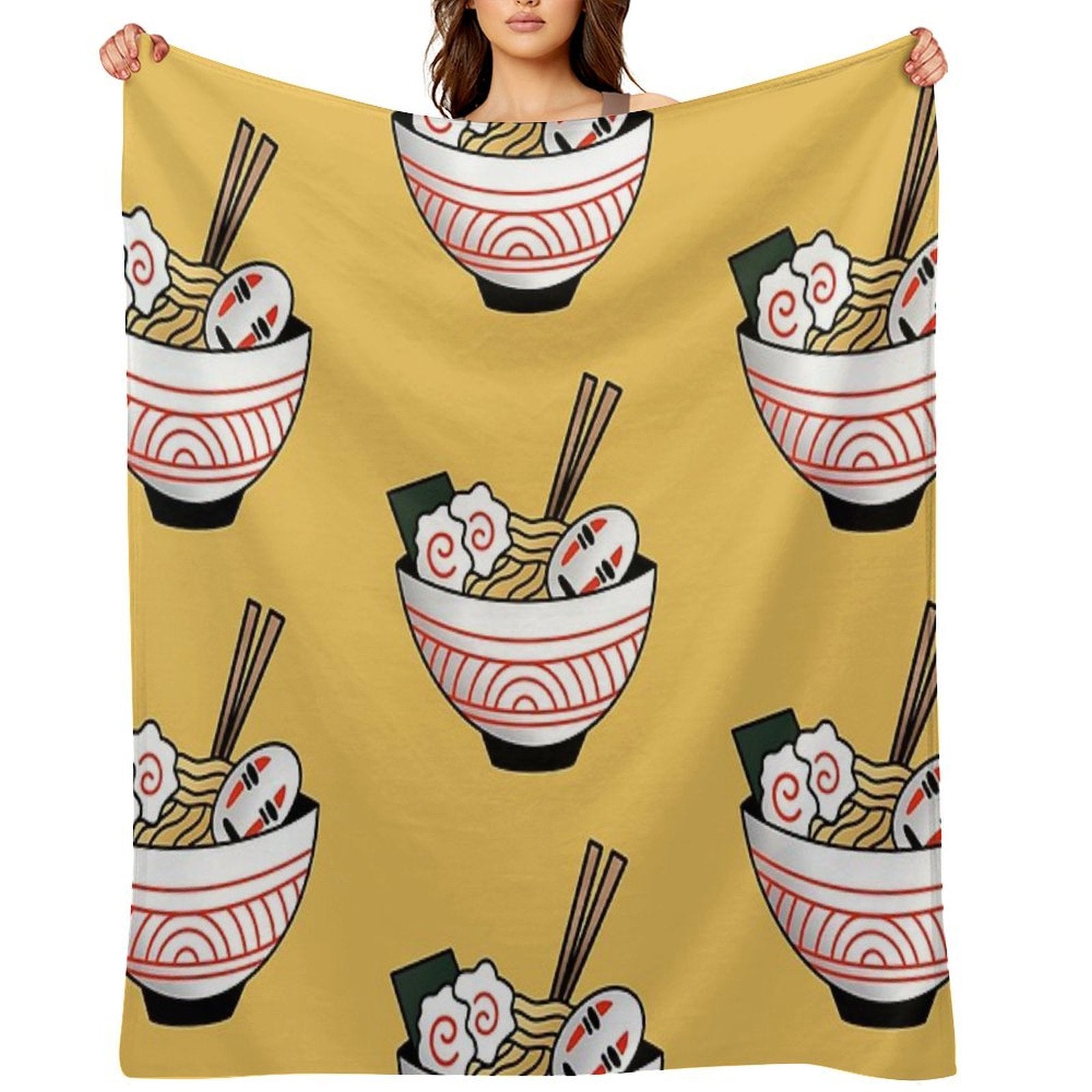 No Face Ramen Anti-pilling Throw Blanket