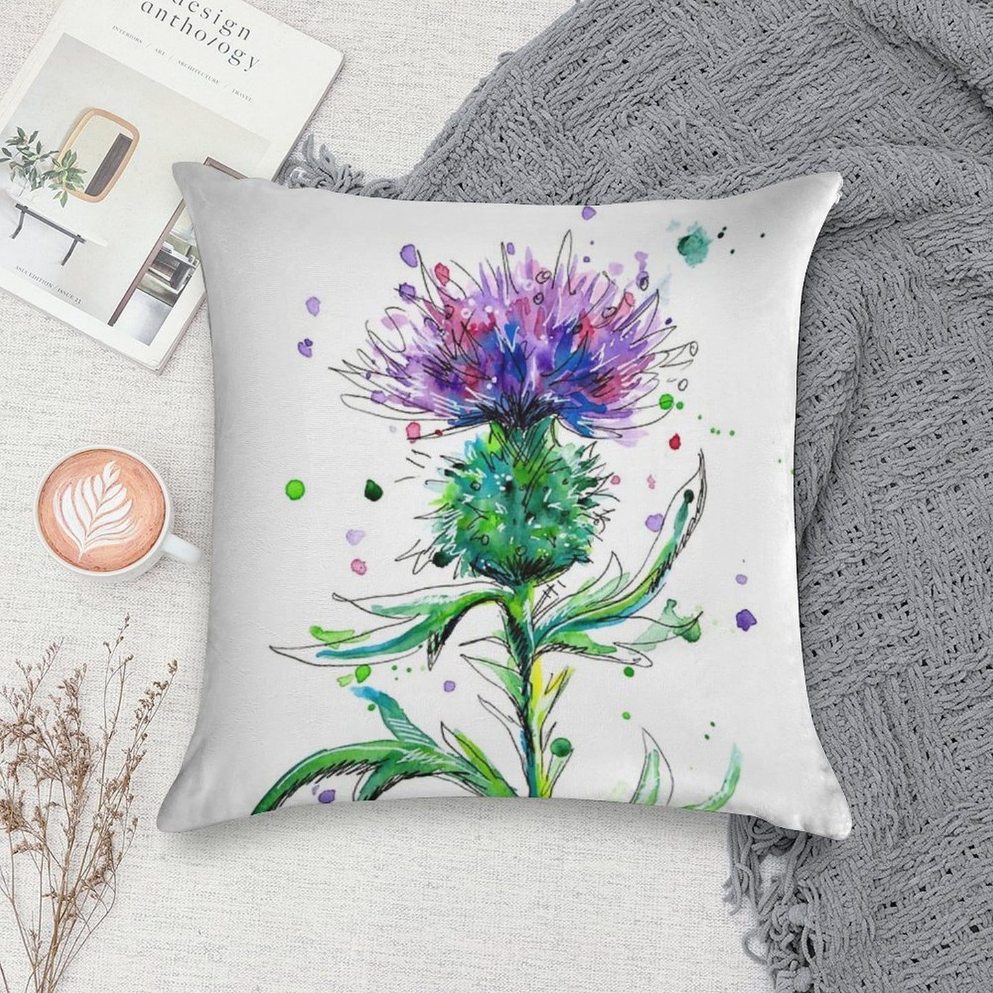 Thistle #1 Soft Warmth Comfort Throw Pillow