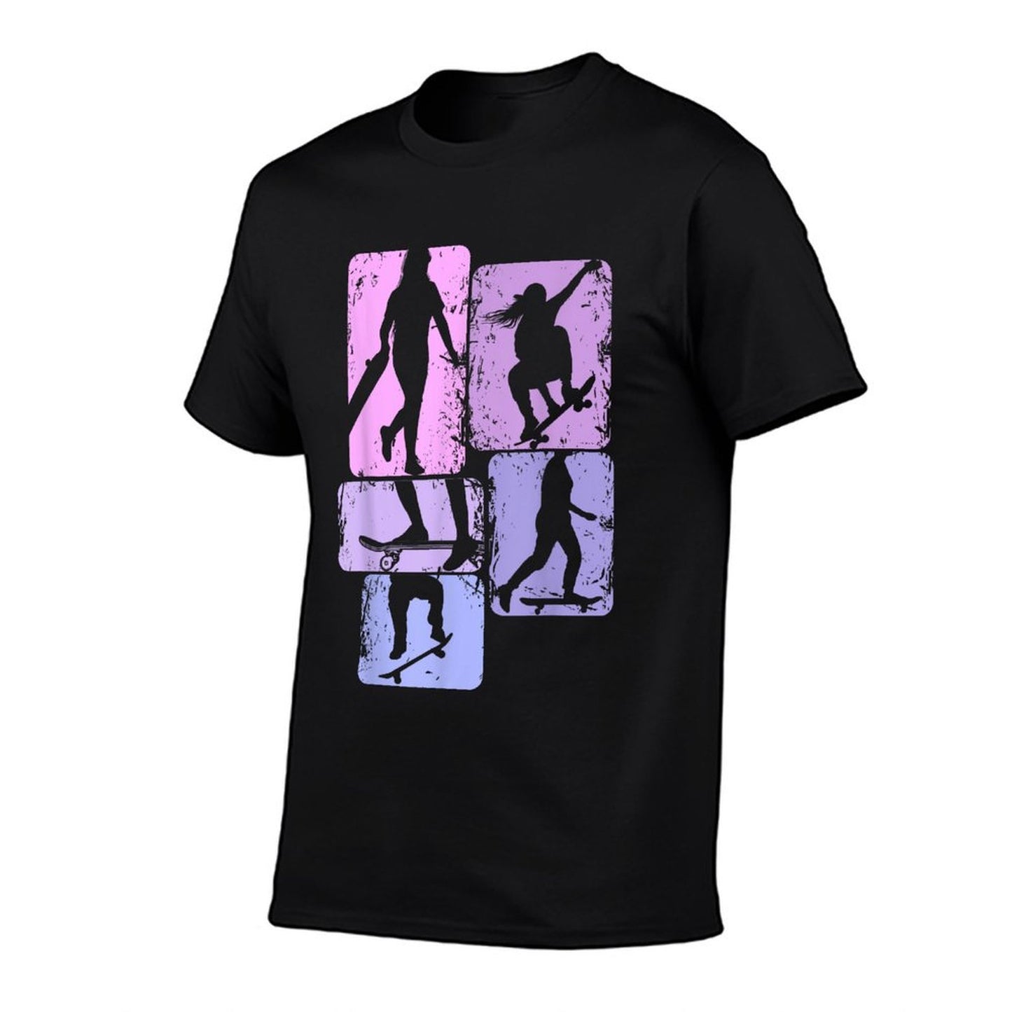 Skateboarder Skater Girl Skateboarding Kids Oversized Silhouette T-Shirt