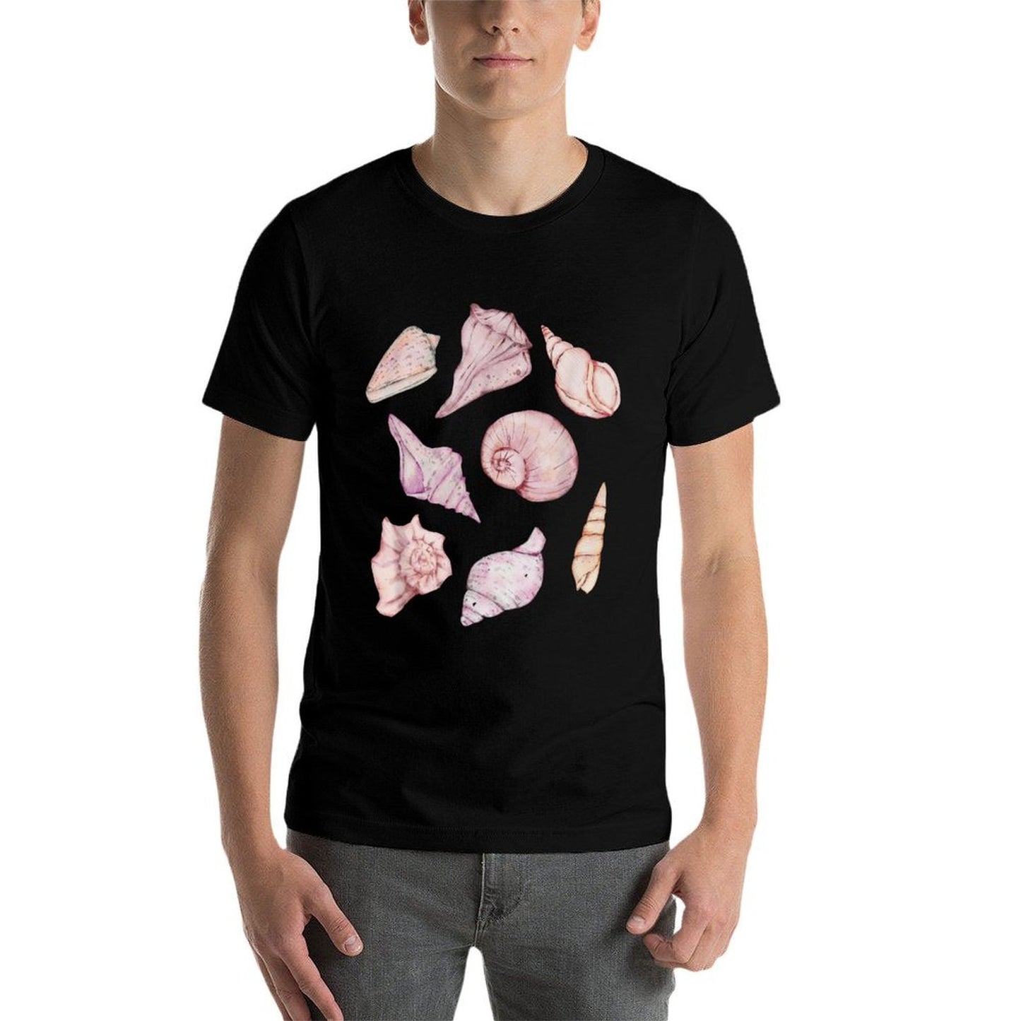Sea Shell Beach Seashells Shelling Pastel Watercolor Graphic-printed T-Shirt