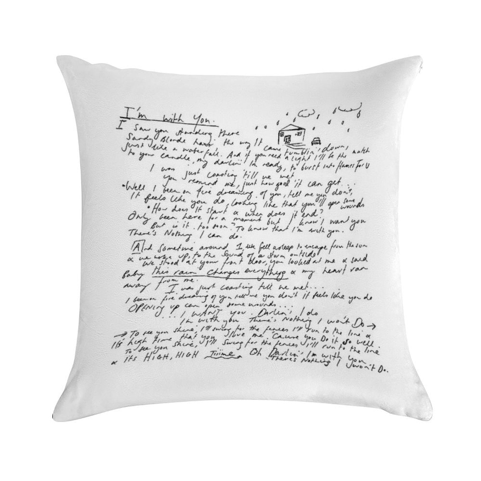 I'm With You - Vance Joy - Handwritten Soft Luxury Feel Throw Pillow