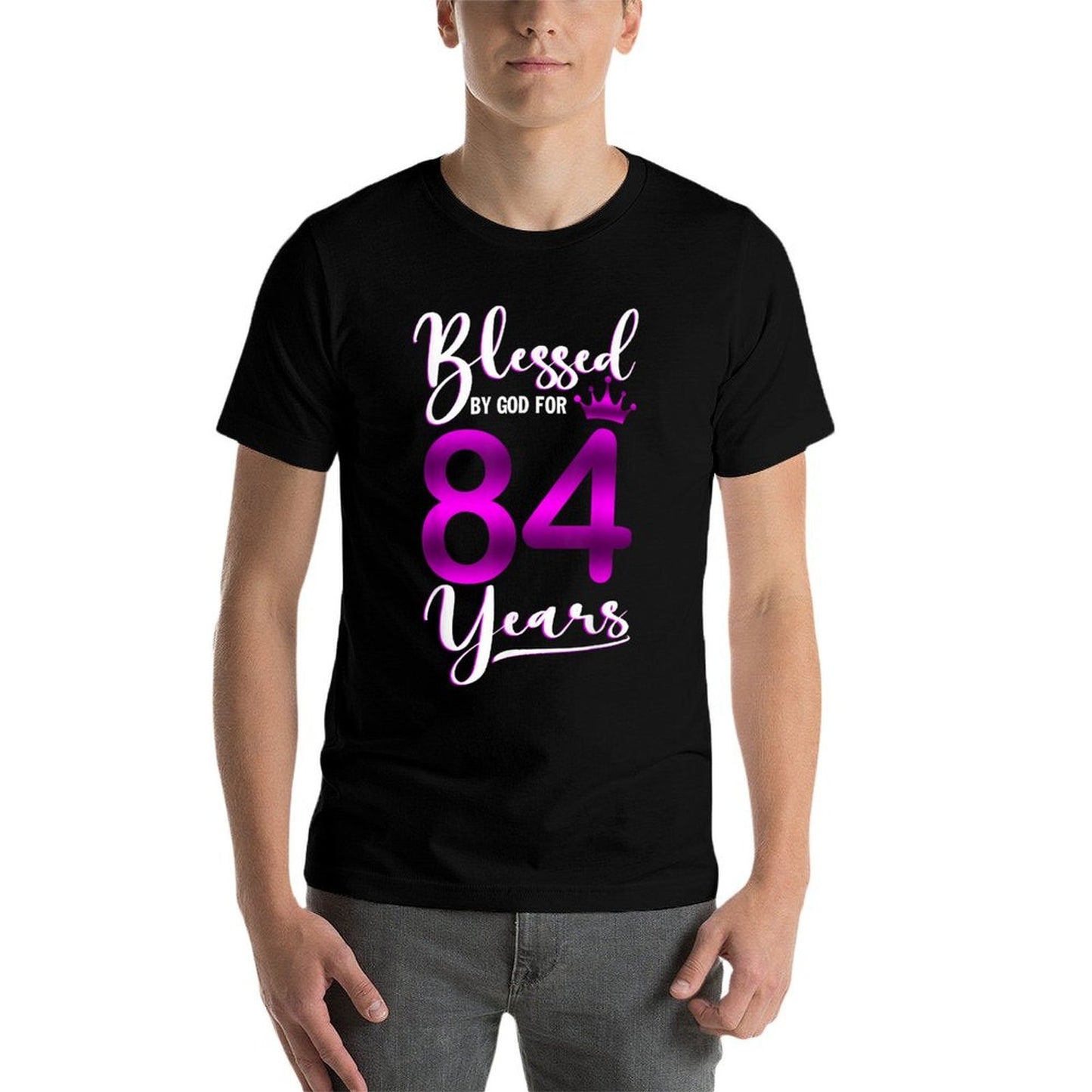 Vintage Blessed by God For 84 Years Old Happy 84th Birthday Durable T-Shirt