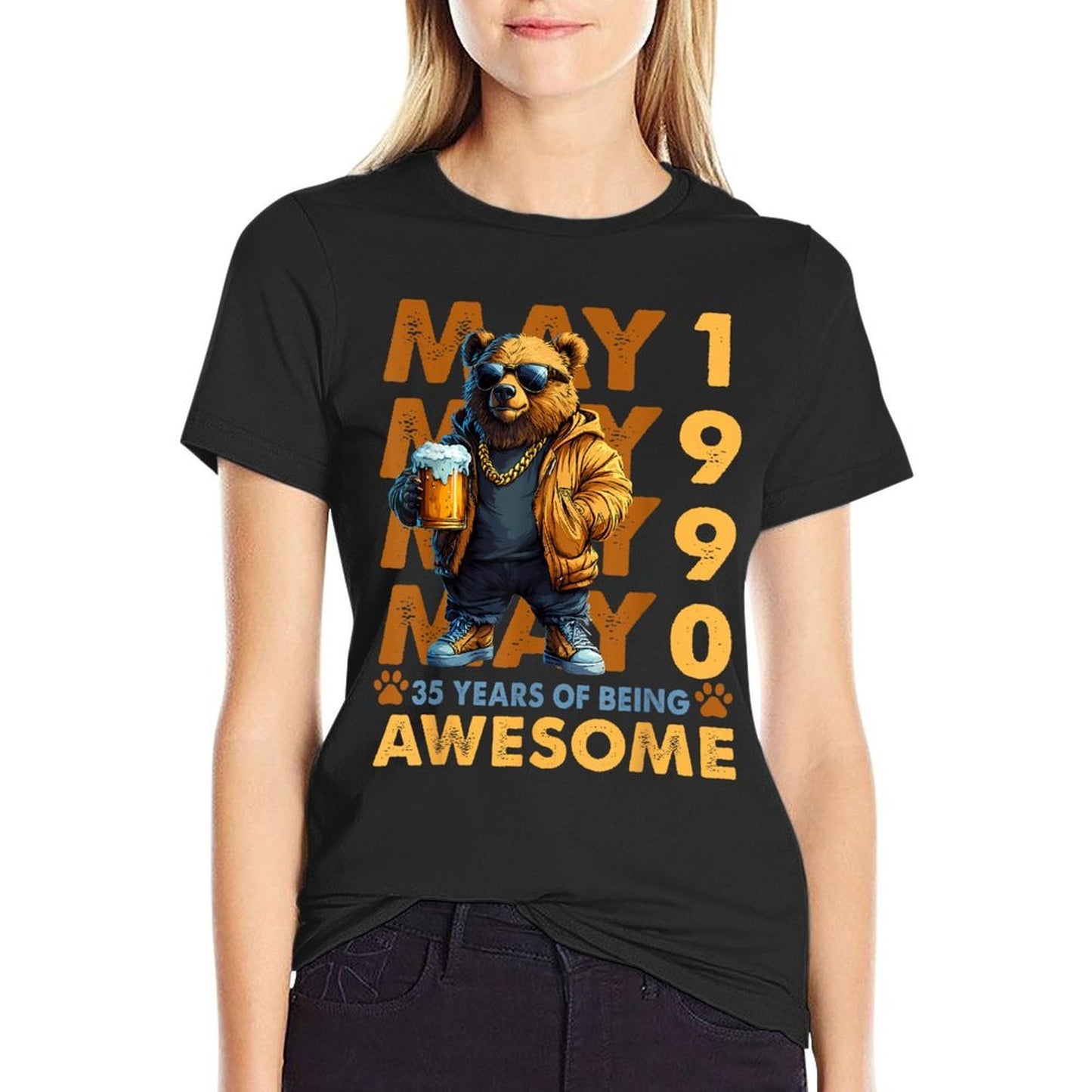 35th Birthday Bear Legends May 1990 35 Years Old For Mens Stretchy T-Shirt