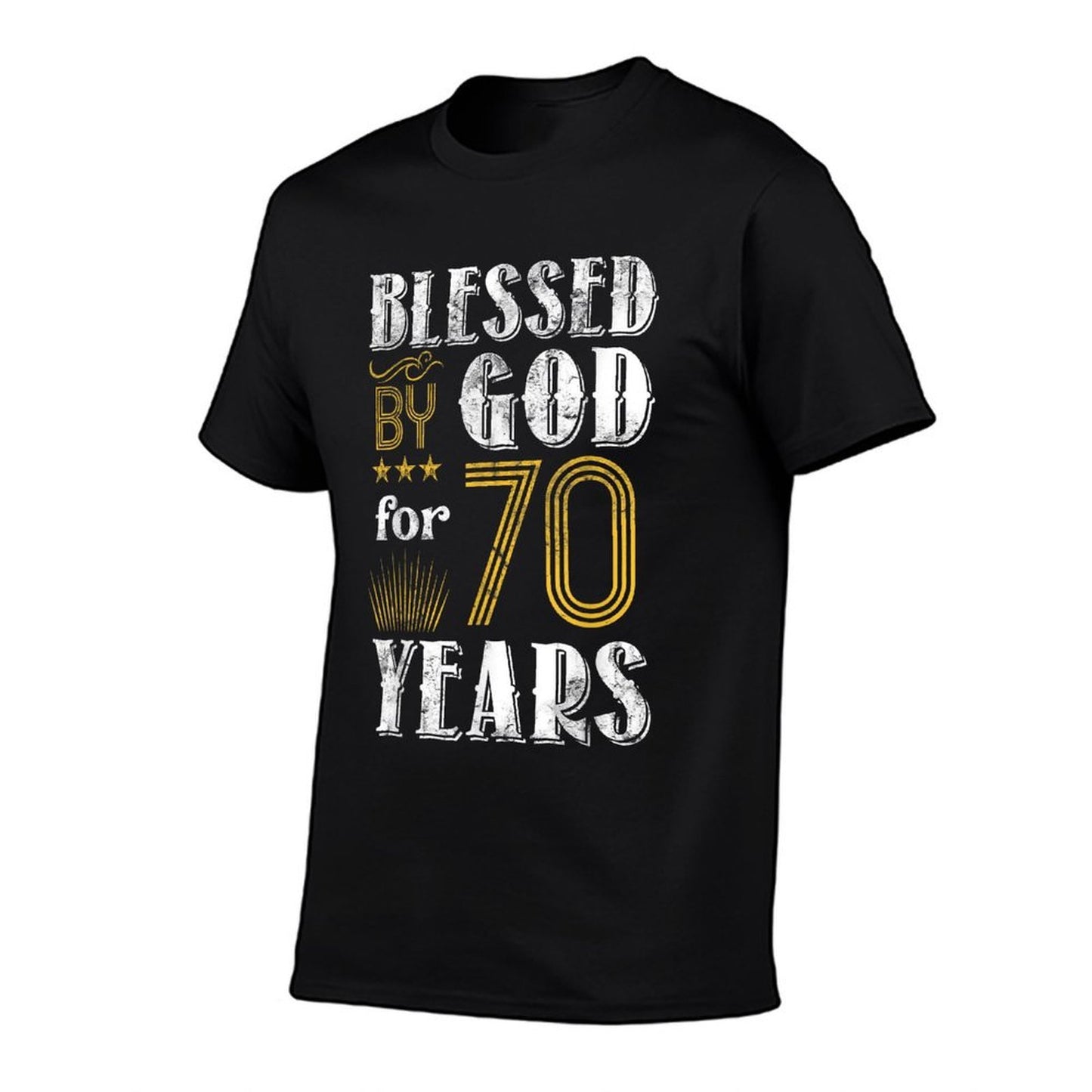 Vintage Blessed by God for 70 Year Old Birthday 70th Tagless Design T-Shirt