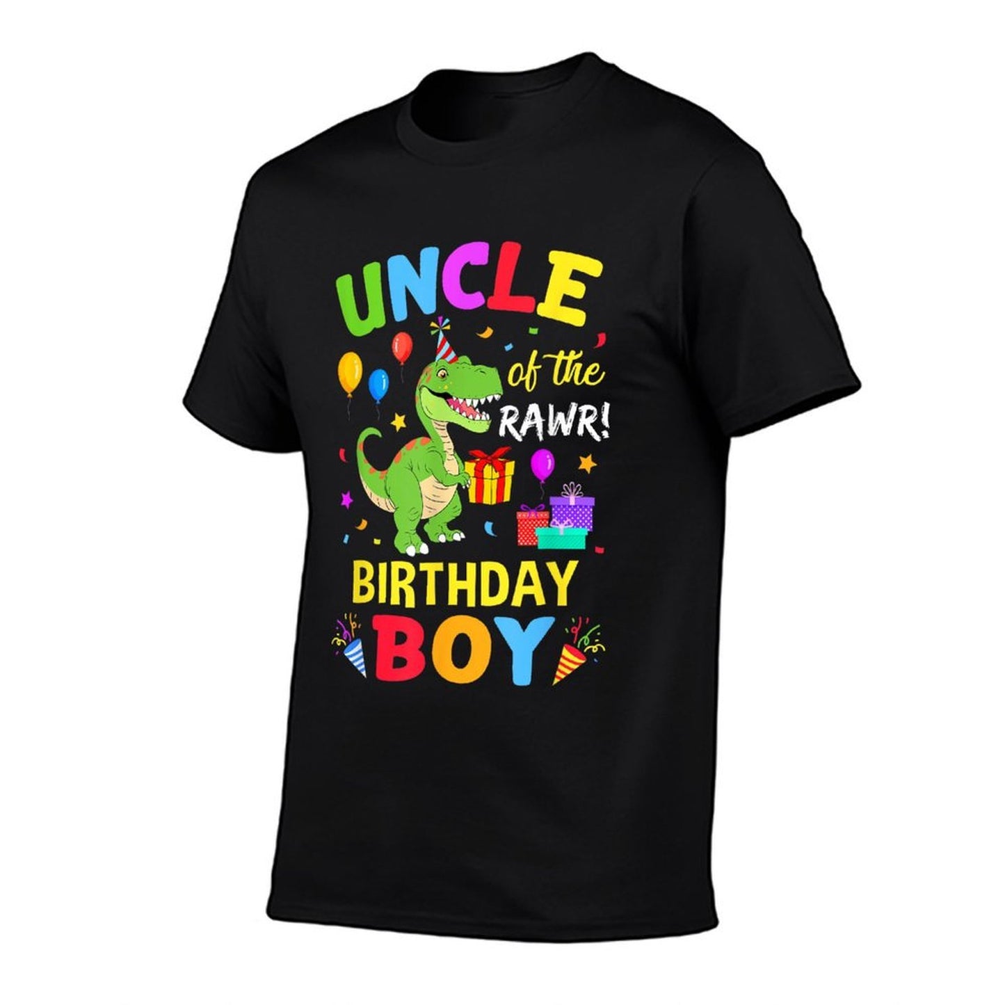 Uncle Of The Birthday Boy T-Rex Funny Dinosaur Boy Party Fade-proof Color T-Shirt
