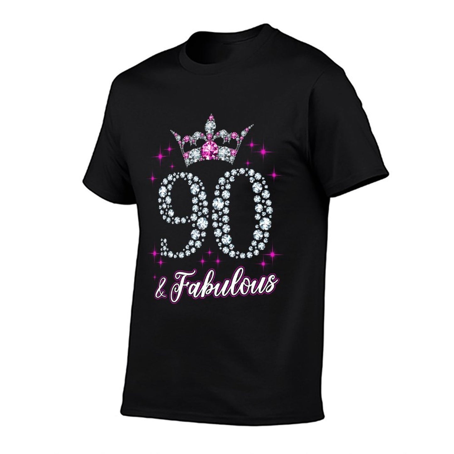 Womens 90 And Fabulous 1929 90Th Birthday Gift Ribbed Collar T-Shirt