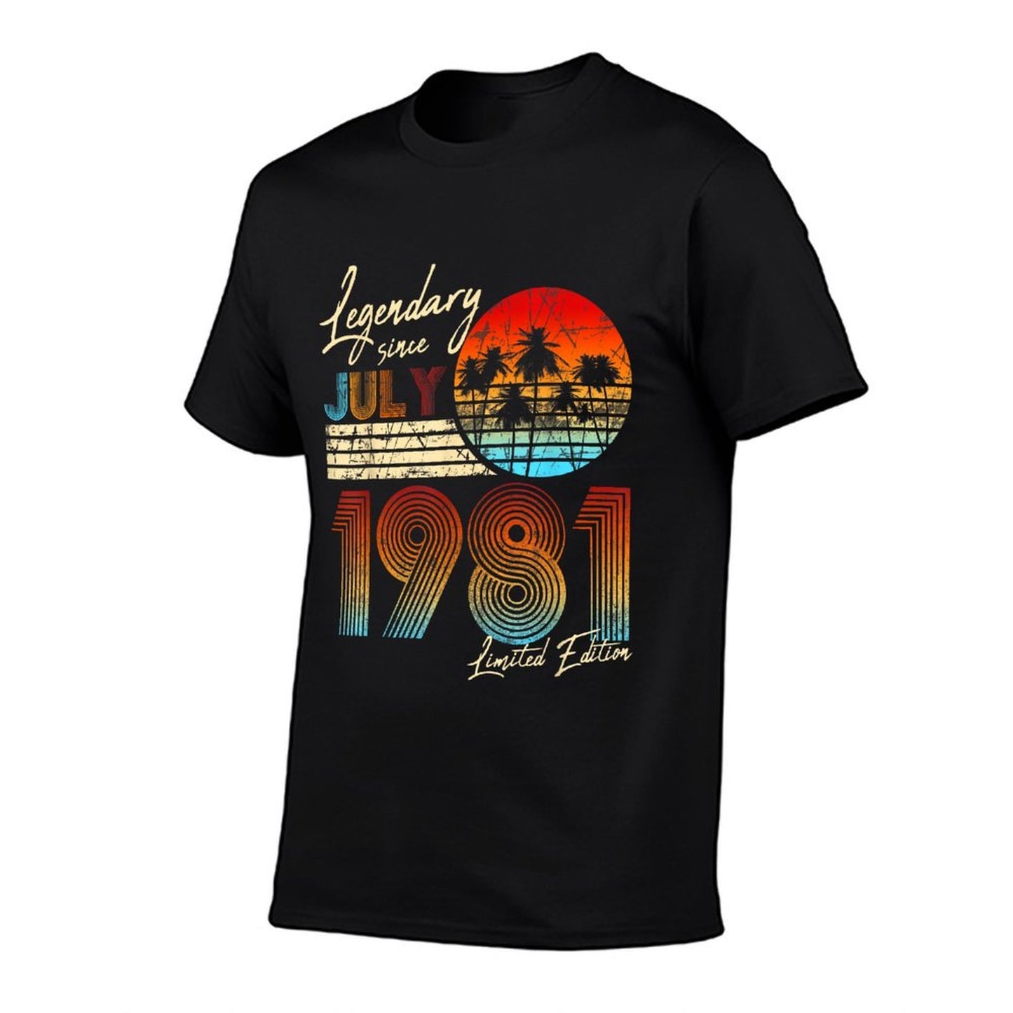 40Thbirthdaygifts Legendary Since July 1981 40Th Birthday  Ribbed Collar T-Shirt