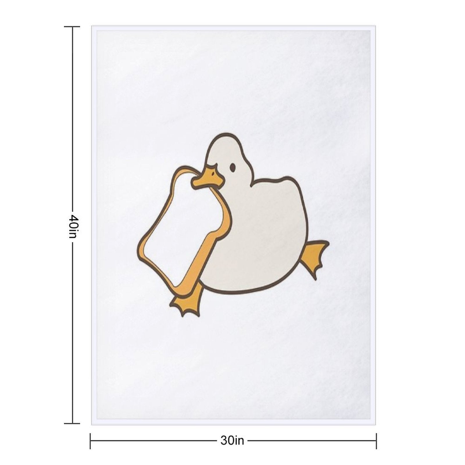 Cute Duck with Bread Yellow Funny Kawaii Animals Travel-friendly Throw Blanket