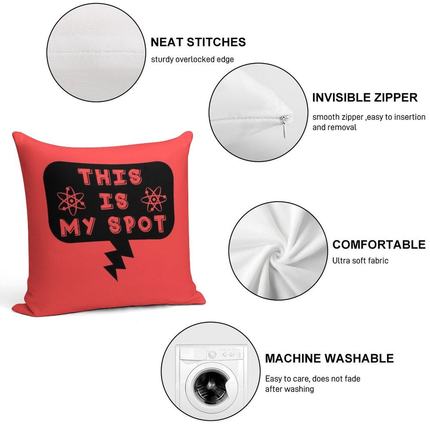 This Is My Spot - Throw Pillow Soft Skin-Friendly Throw Pillow