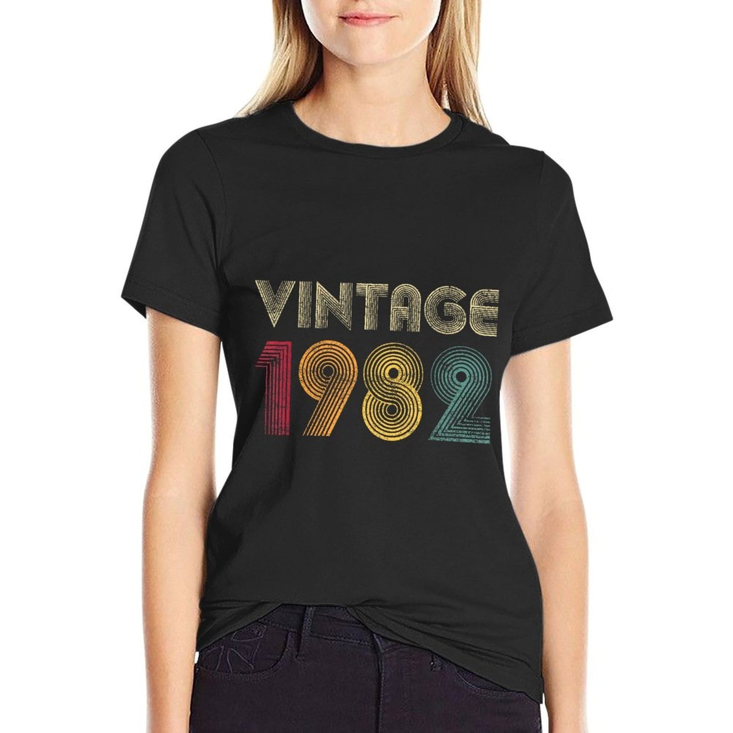 Vintage 1982 40th Birthday Gift Retro 40 Years Old Oversized Silhouette T-Shirt