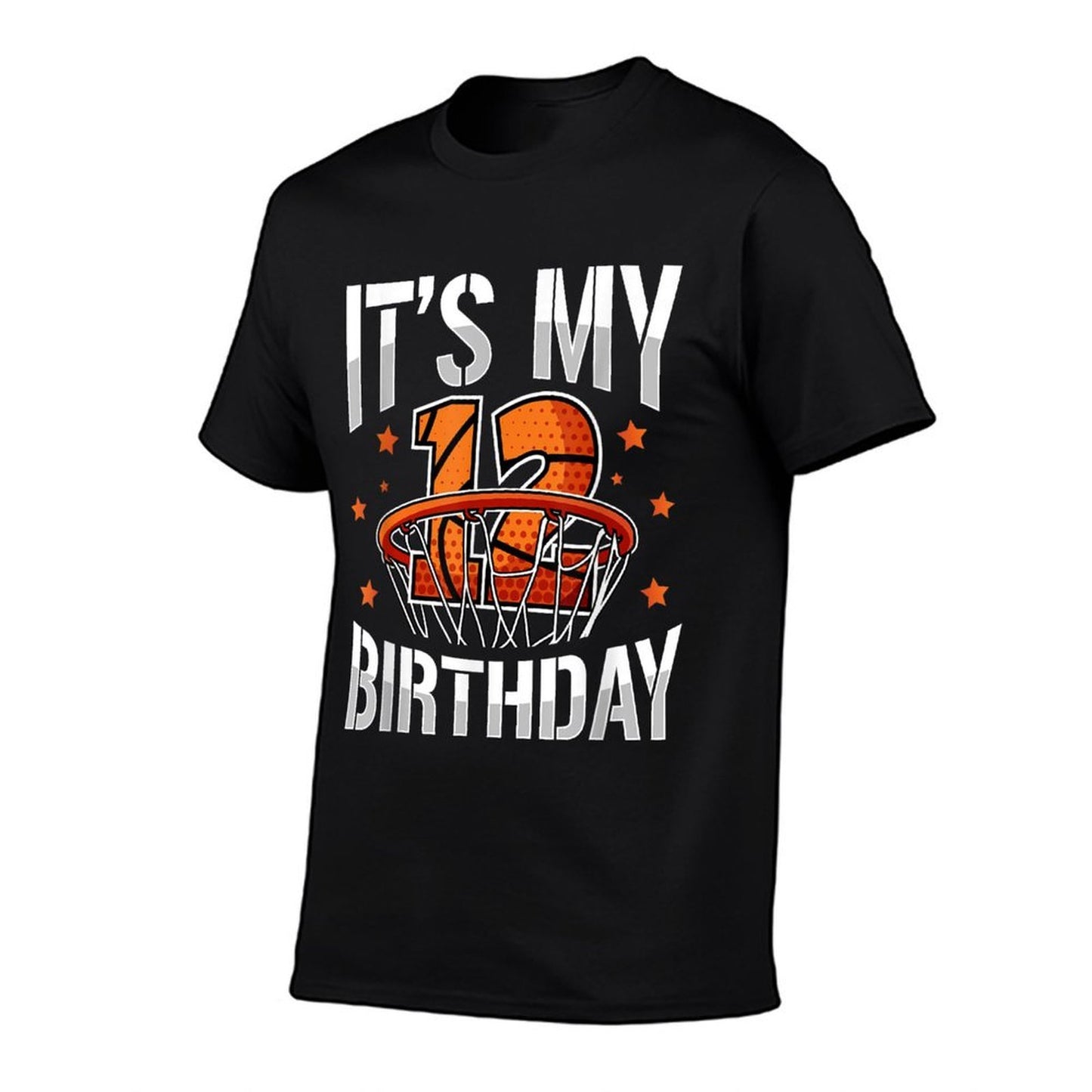 12 Years Old 12th Birthday Basketball Party Boys Kids Oversized Silhouette T-Shirt