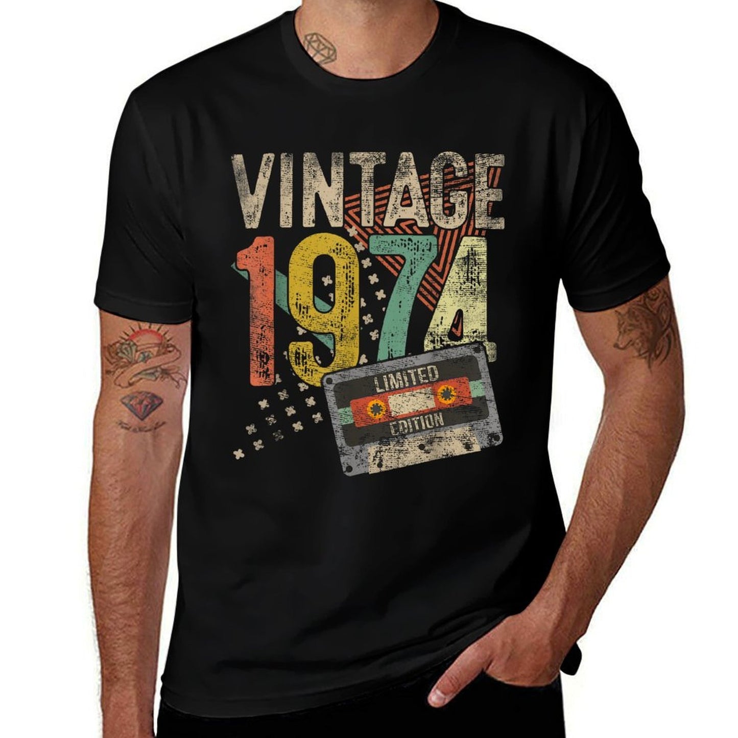 Vintage 1974 51st Birthday Gifts For Men Women 51 Year Old Cotton T-Shirt