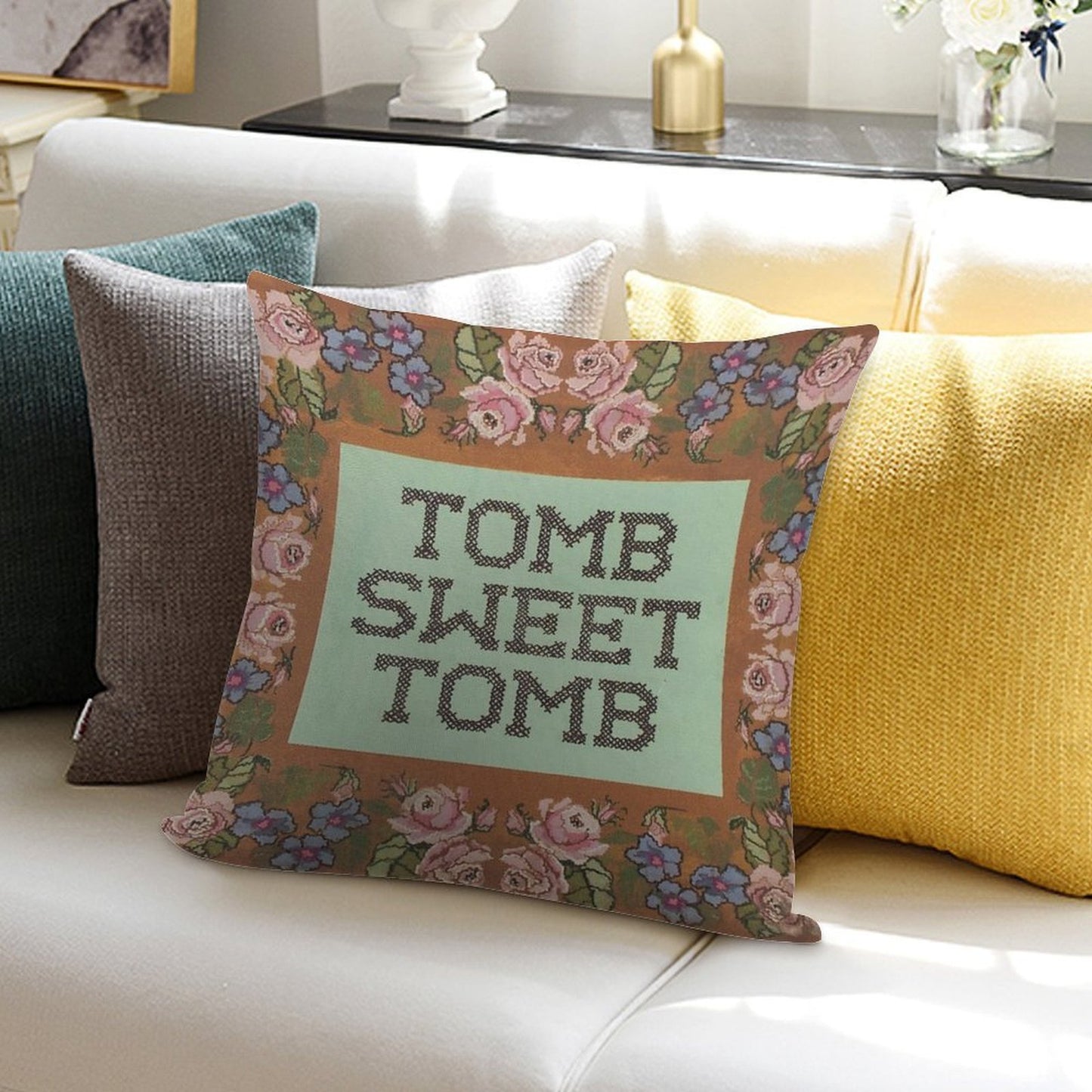 Tomb Sweet Tomb Haunted Mansion Foolish Mortal Soft Shrink-Resistant Throw Pillow