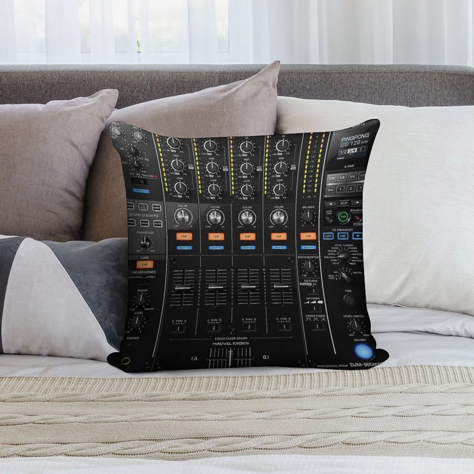 DJ Mixer NXS2 Soft Reinforced Edging Throw Pillow