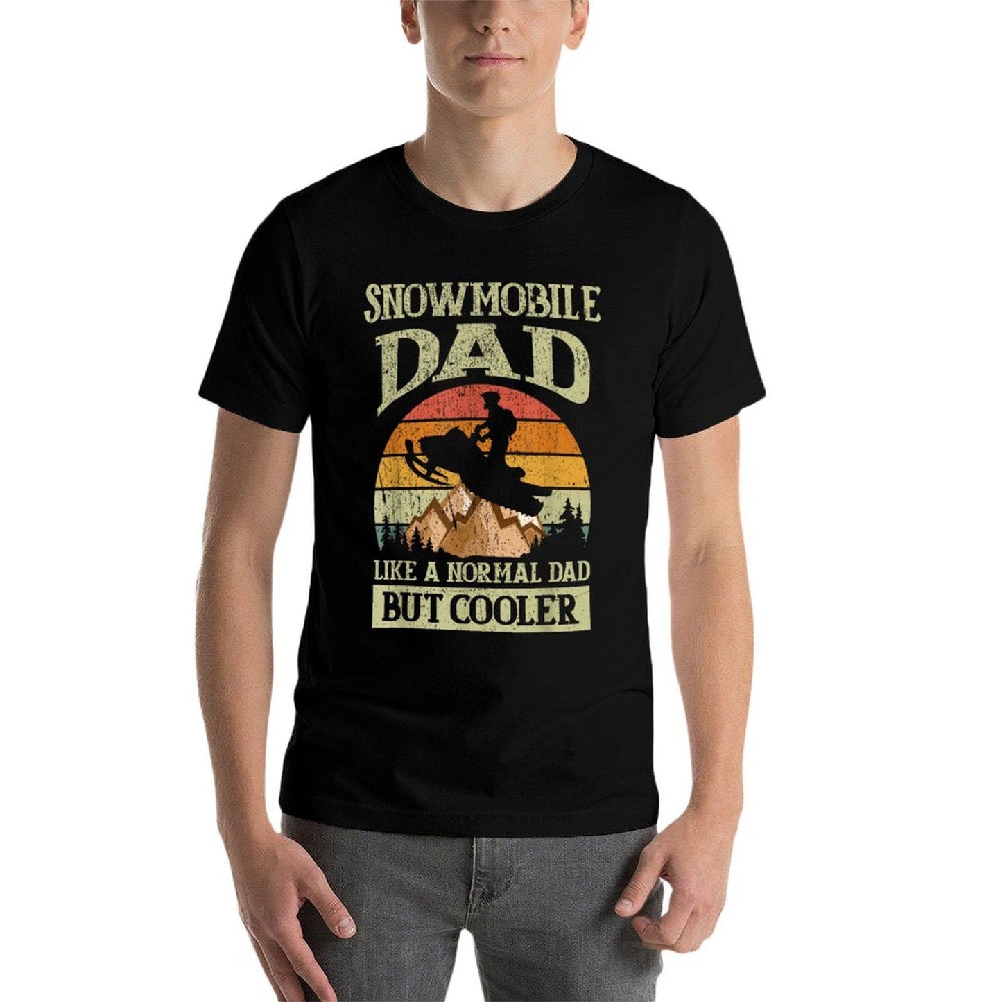 Snowmobile Dad Like A Normal Dad But Cooler Polyester Blend T-Shirt