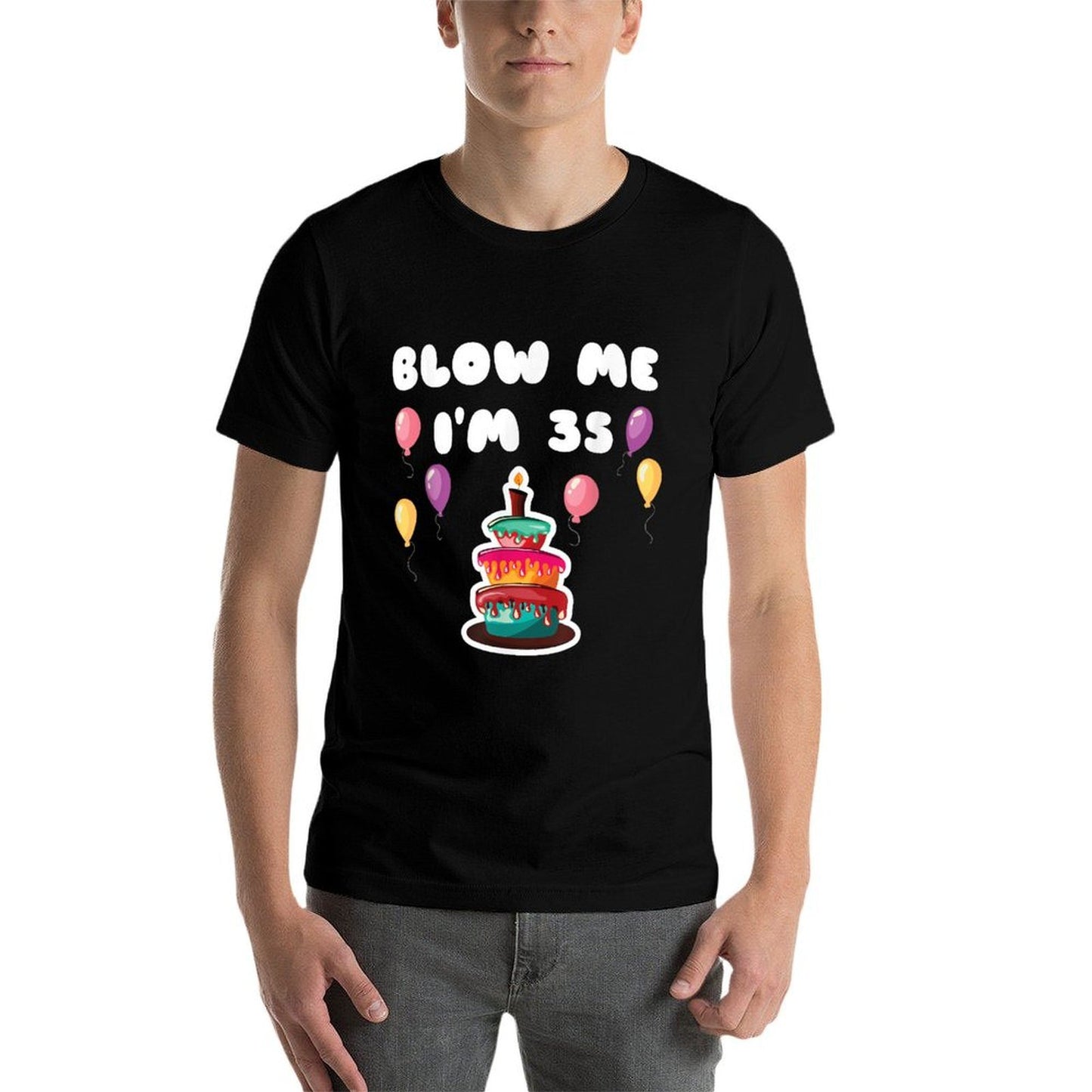 35 Years Old Blow Me I'm 35 Funny 35th Birthday Polyester Blend T-Shirt