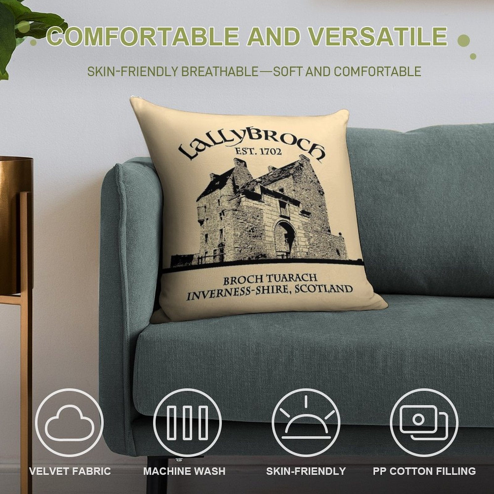 Lallybroch Outlander Soft Easy Maintenance Throw Pillow