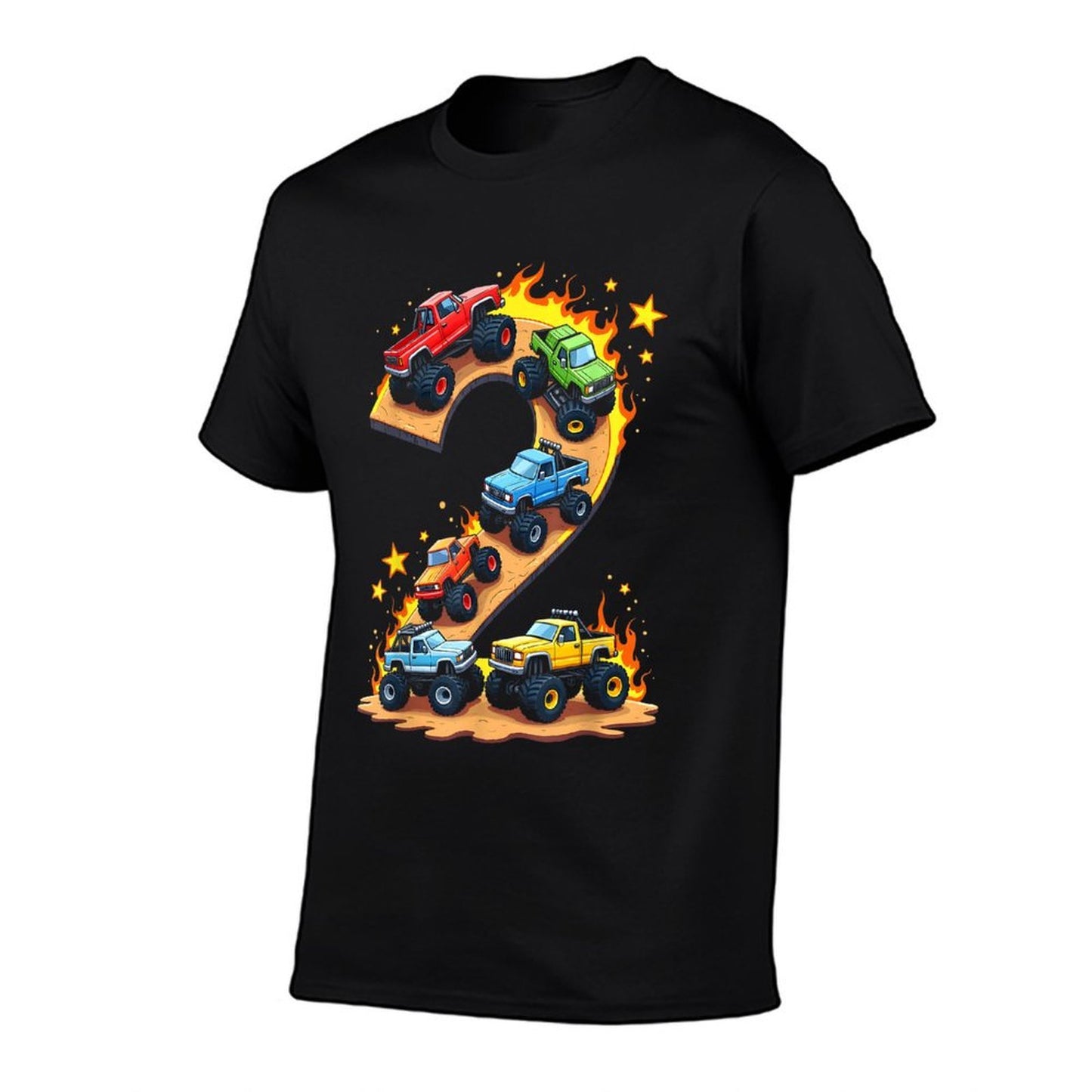 2 Year Old Monster Truck Boy Toddler 2nd Birthday Party Lightweight T-Shirt