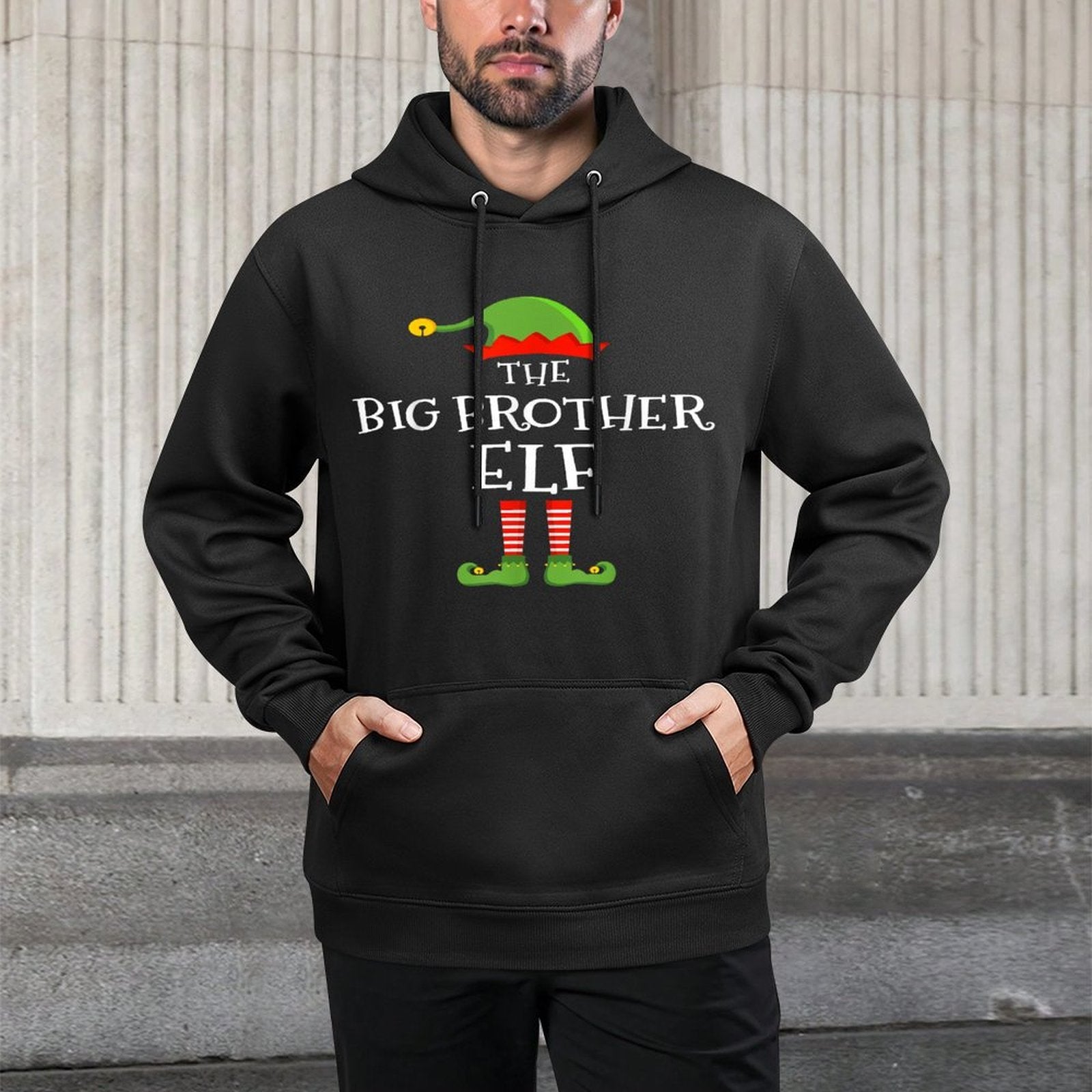 The Big Brother Elf Funny Christmas Matching Family Pajama Colorfast Hoodie