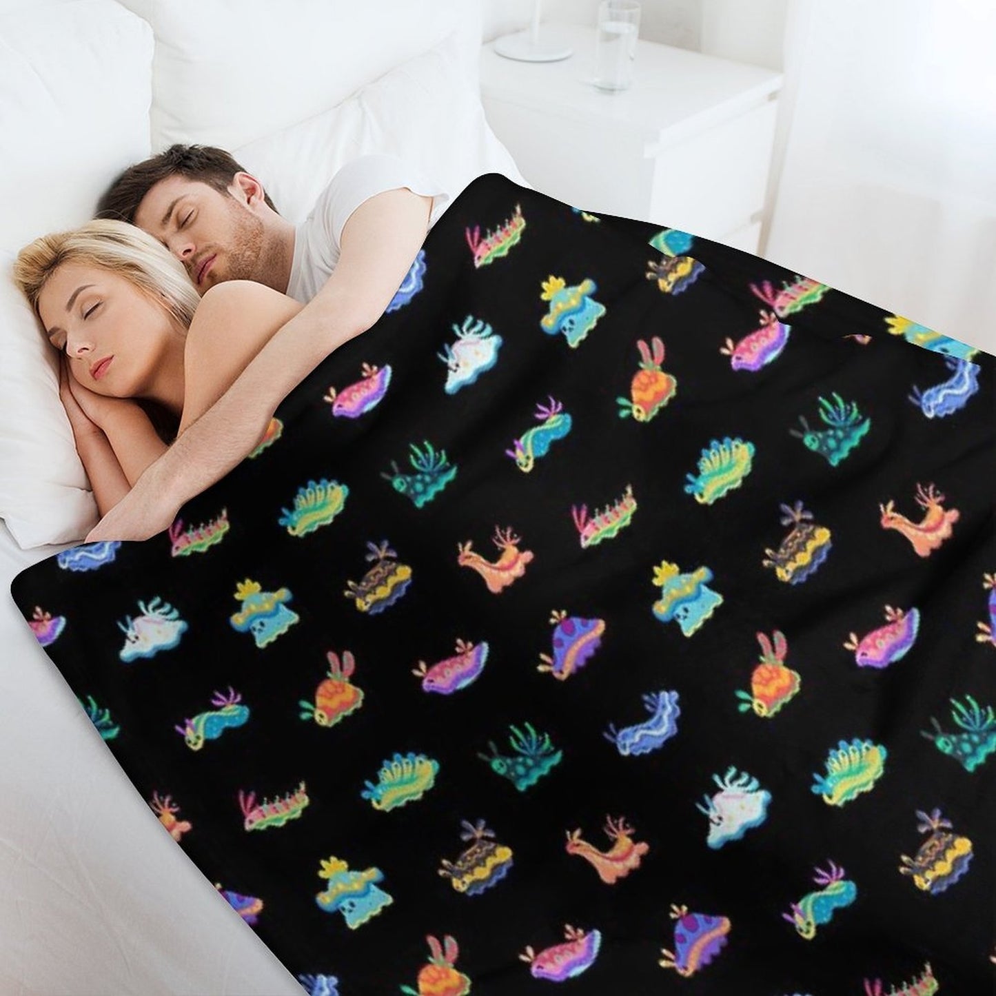 Sea Slug - Black Versatility Throw Blanket