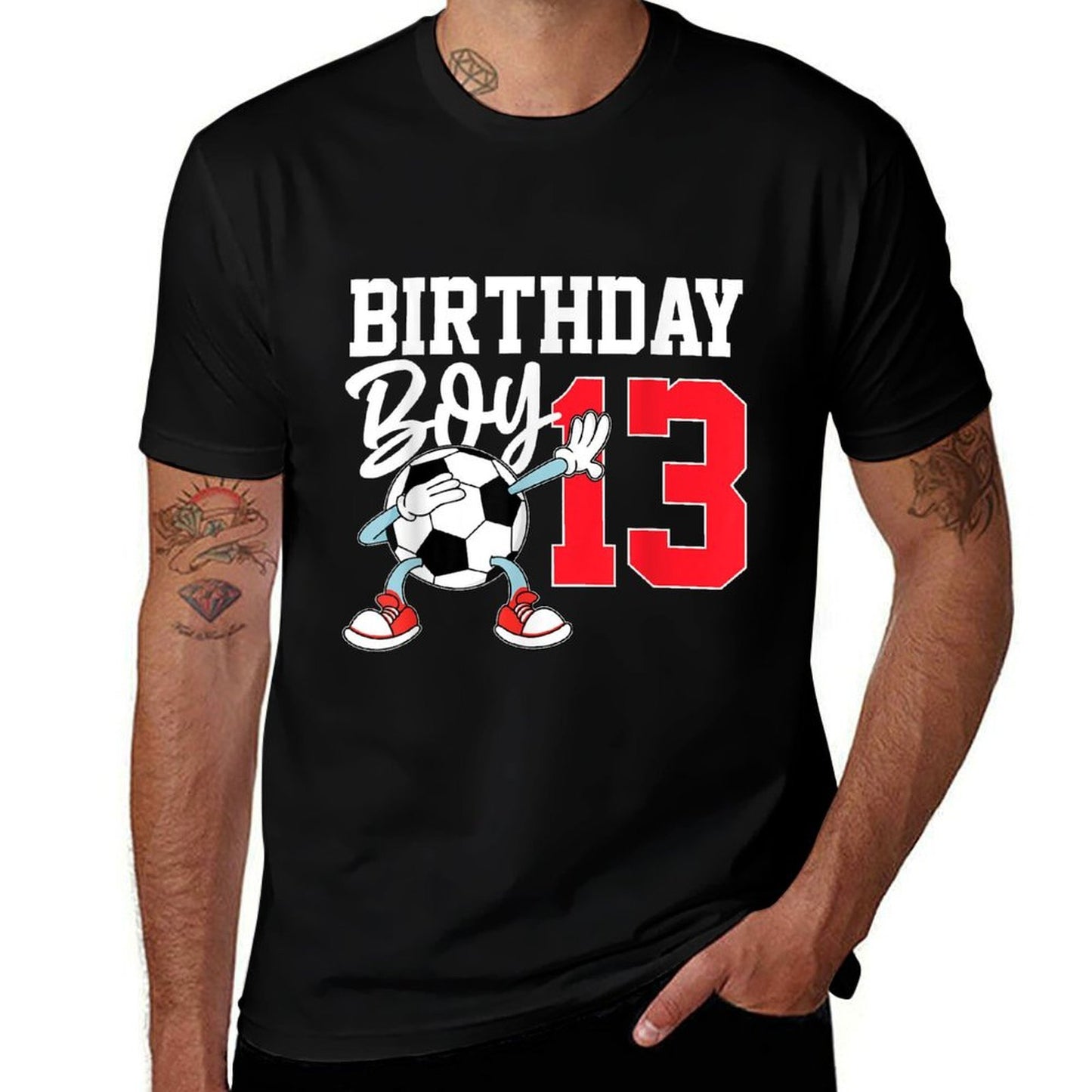 13th Birthday Boy Football Soccer 13 Year Oldnager Lightweight T-Shirt