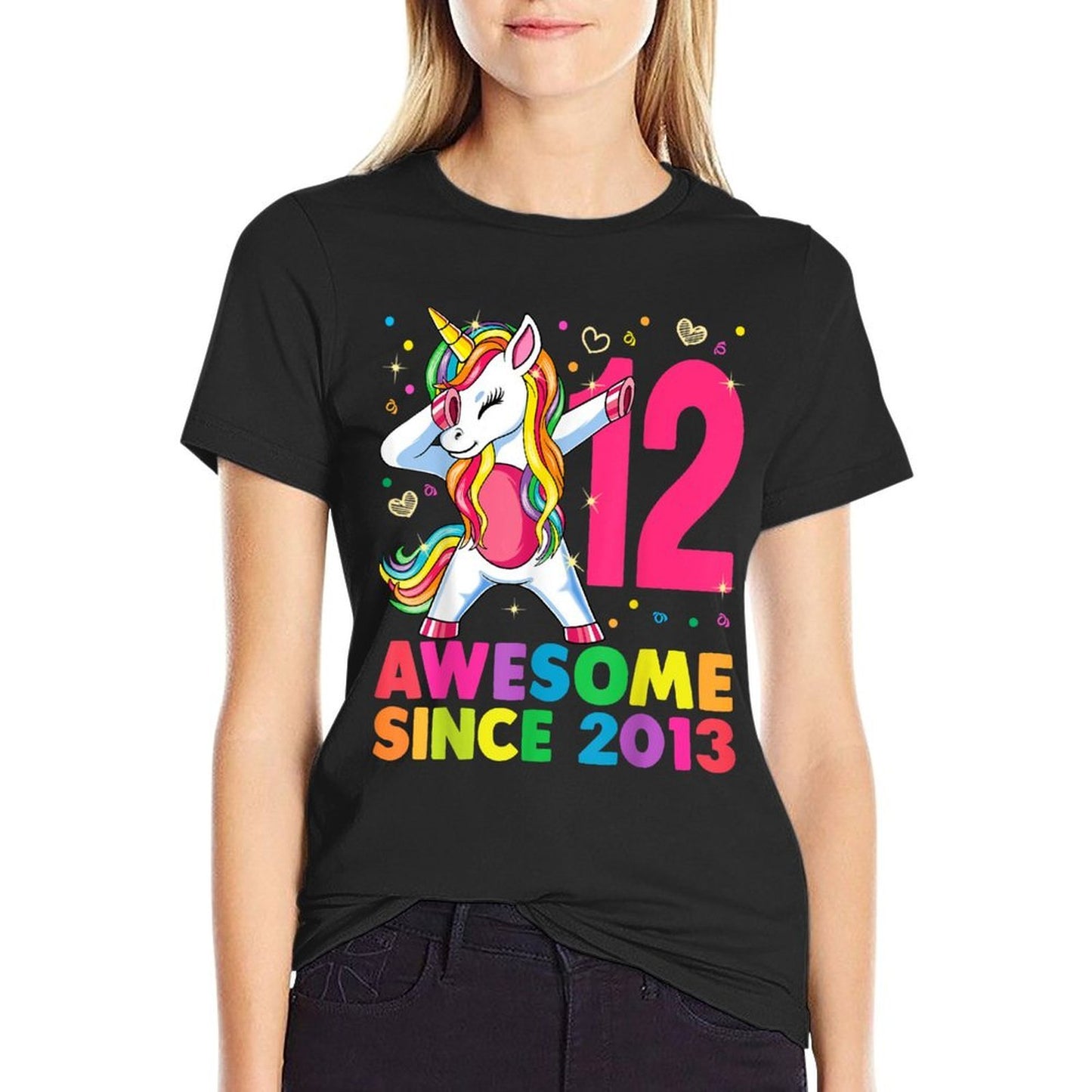 12 Years Old Unicorn Dabbing 12th Birthday Girl Gift Party Comfortable T-Shirt
