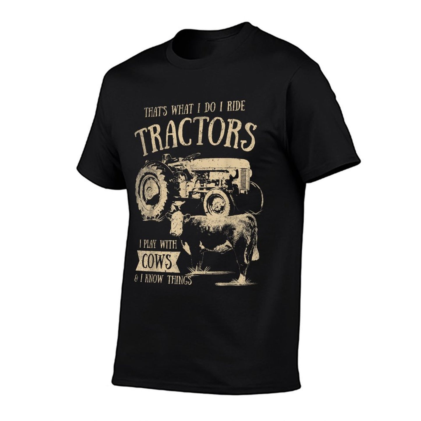 Tractor Farmer Merch Co Thats What I Do I Ride Tractors Funny Farmer Cowboy Gift Black Small Polyester Blend T-Shirt