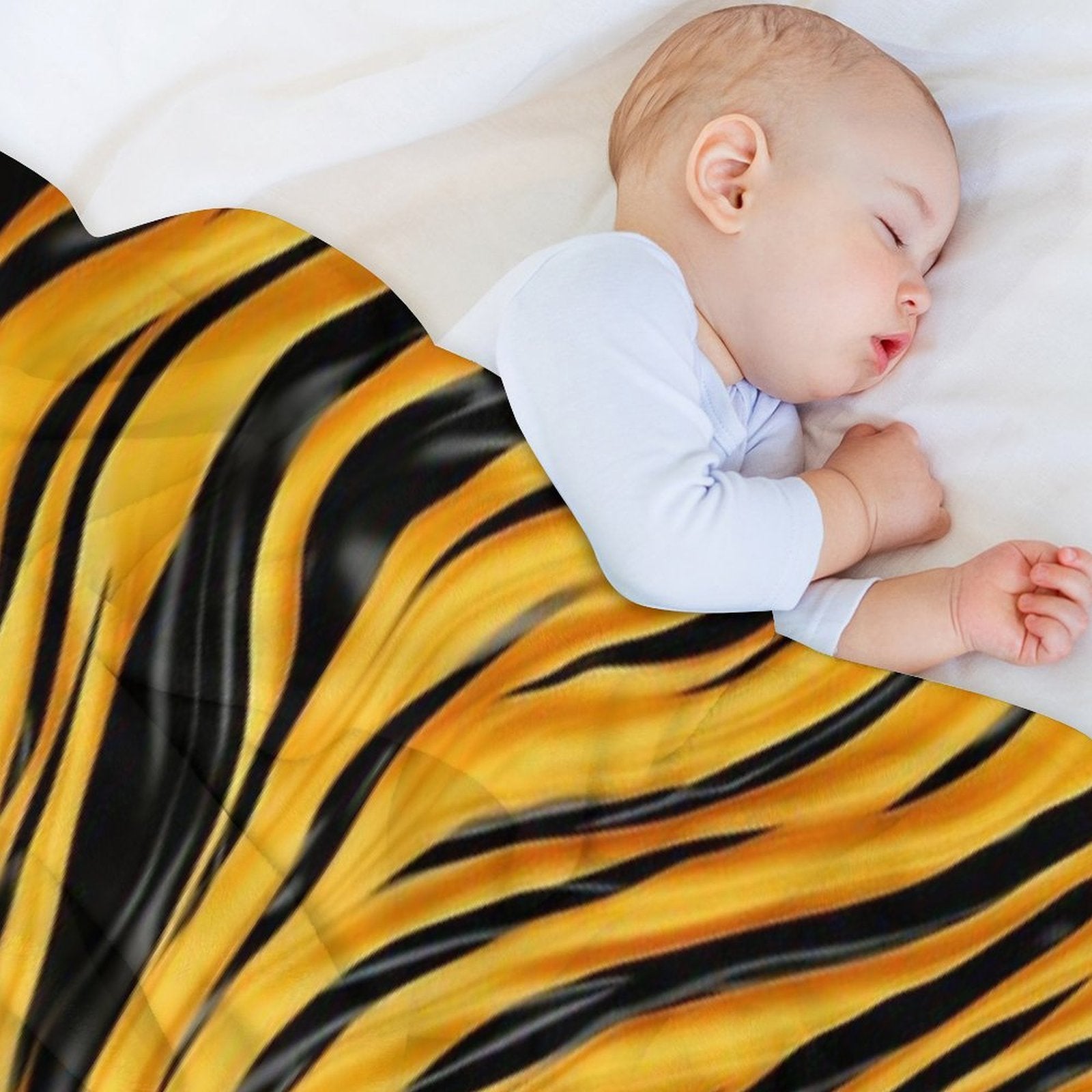 Colorful Fantasy Pattern Black Yellow Ornaments Zebra Tiger Fur Anti-pilling Throw Blanket