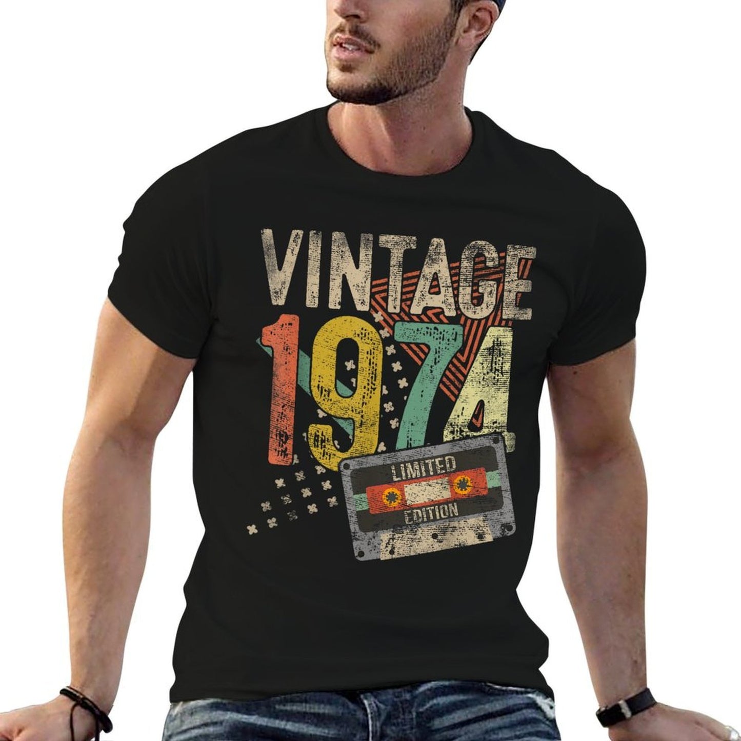 Vintage 1974 51st Birthday Gifts For Men Women 51 Year Old Cotton T-Shirt