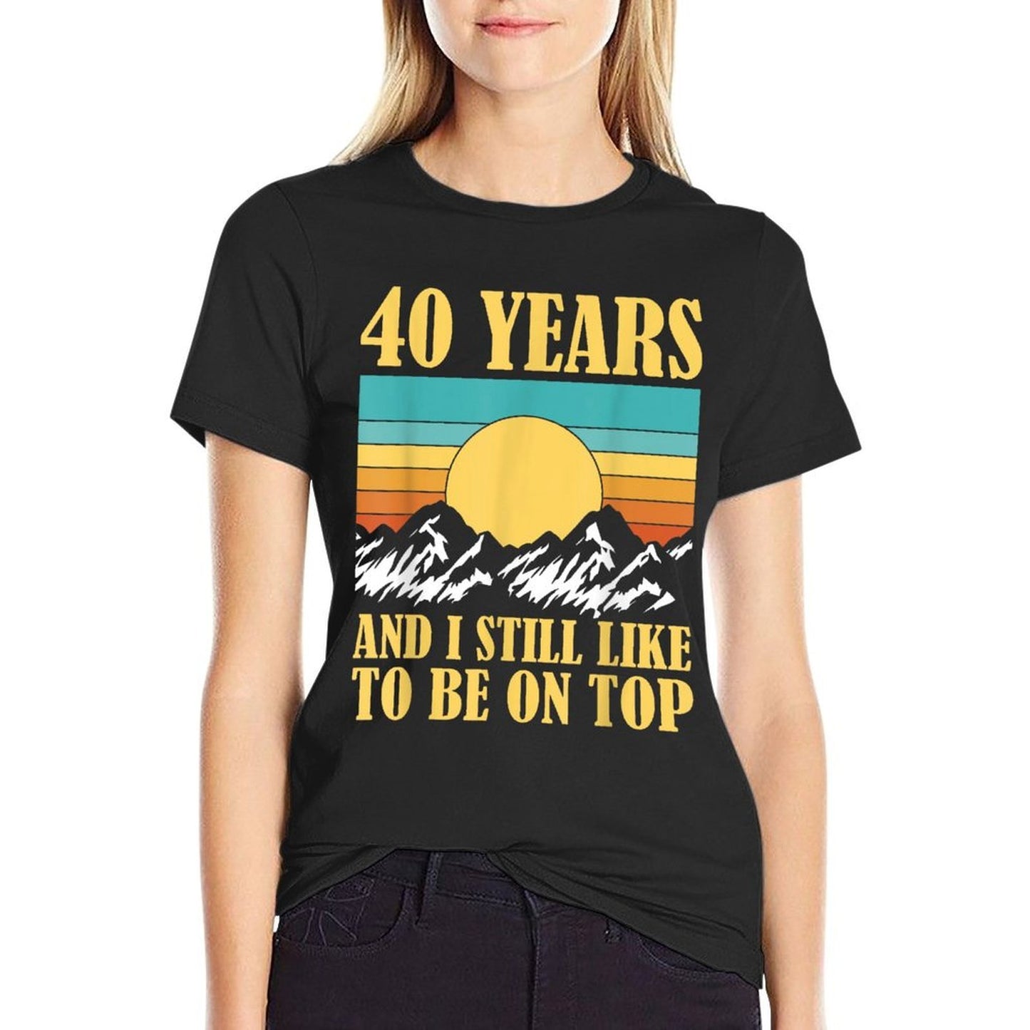 40 Year Old Vintage Hiking 40th Birthday Wrinkle-resistant T-Shirt