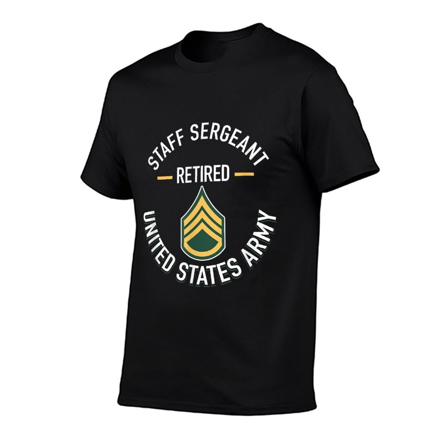 Staff Sergeant SSG Retired Army Military Retirement Gifts Ribbed Collar T-Shirt