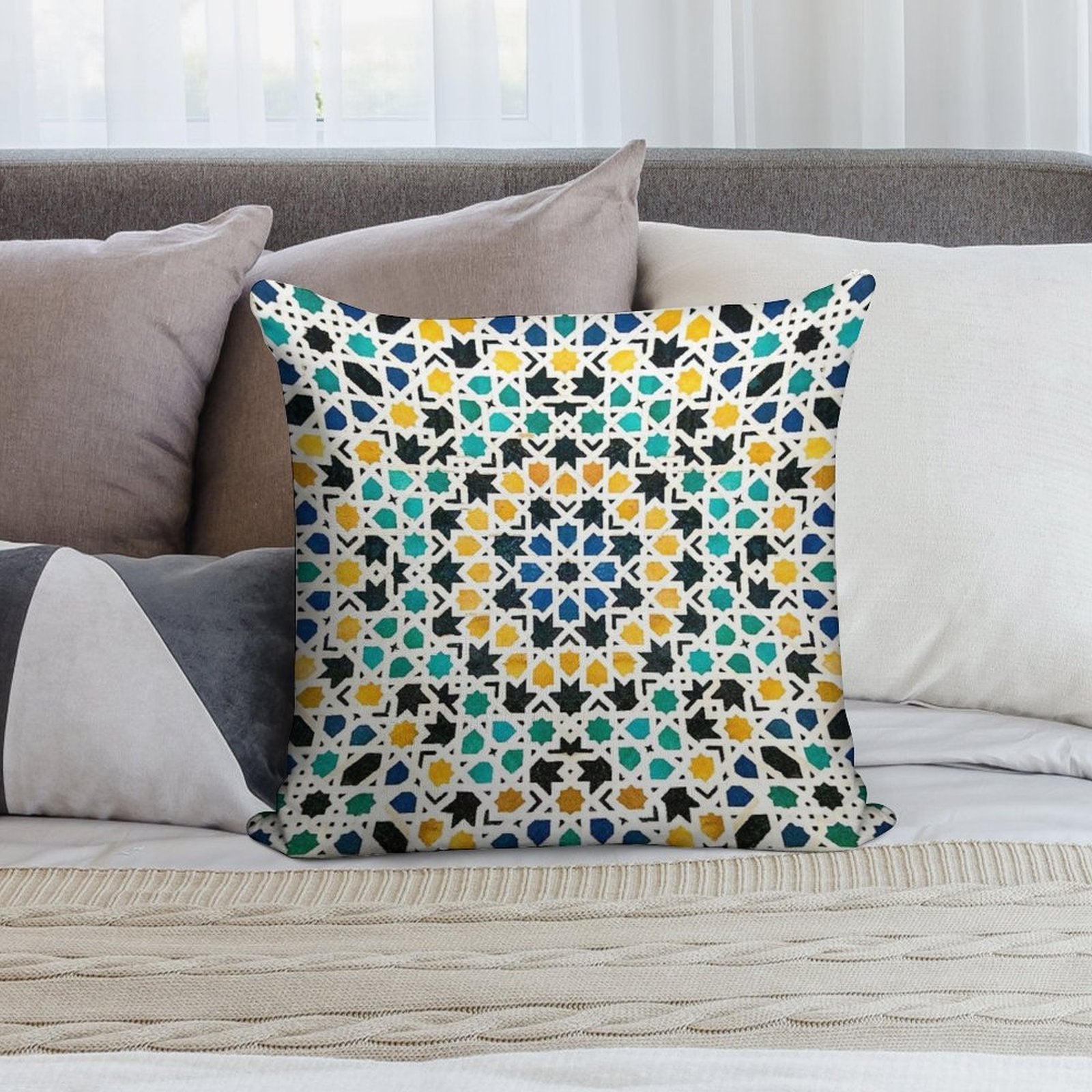 Alhambra Tessellation Soft Skin-Friendly Throw Pillow