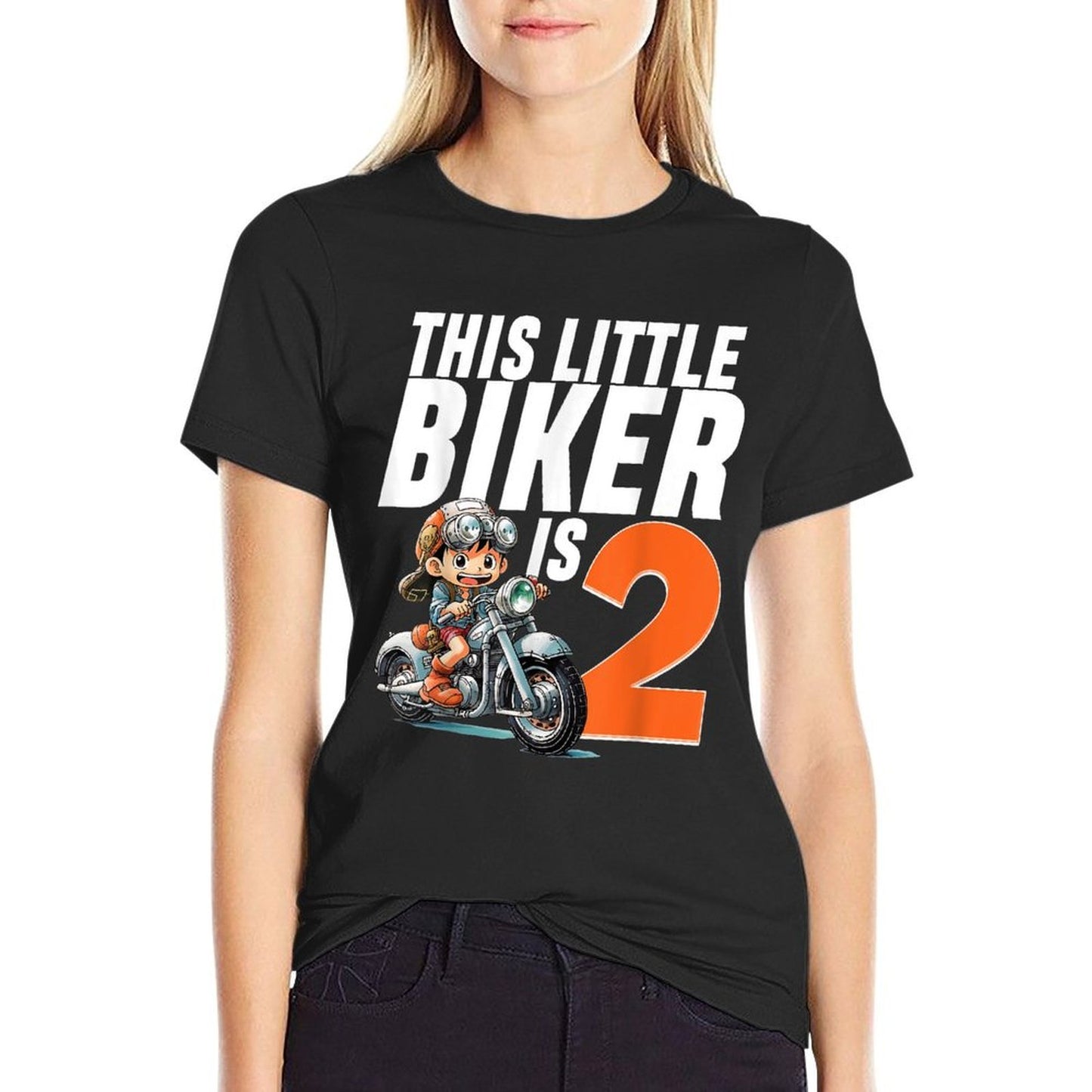 2nd Birthday Boys Motorcycle Biker 2 Year Old Gift Fade-proof Color T-Shirt