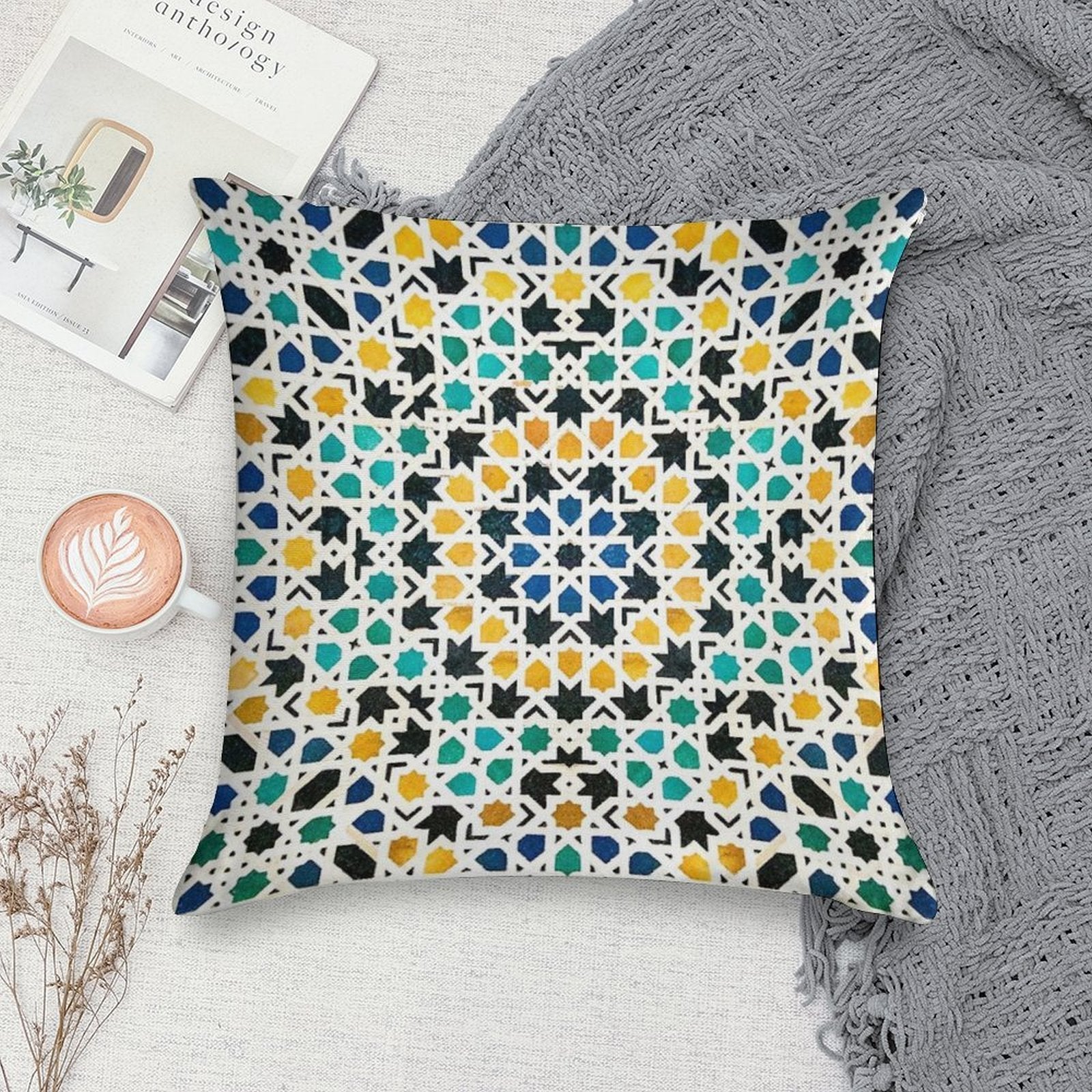 Alhambra Tessellation Soft Skin-Friendly Throw Pillow