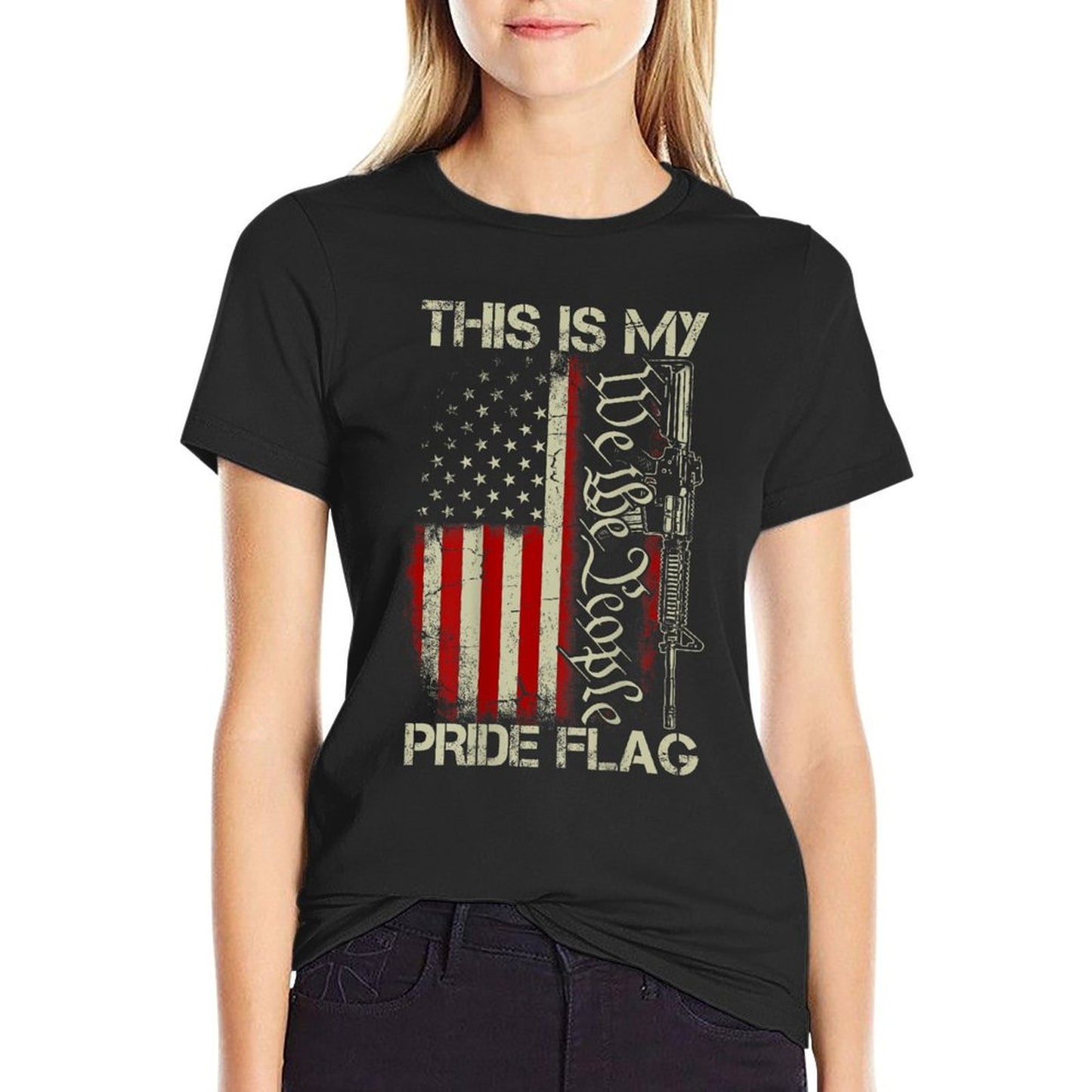 This Is My Pride USA Patriots Gun American on Back Quick-drying T-Shirt