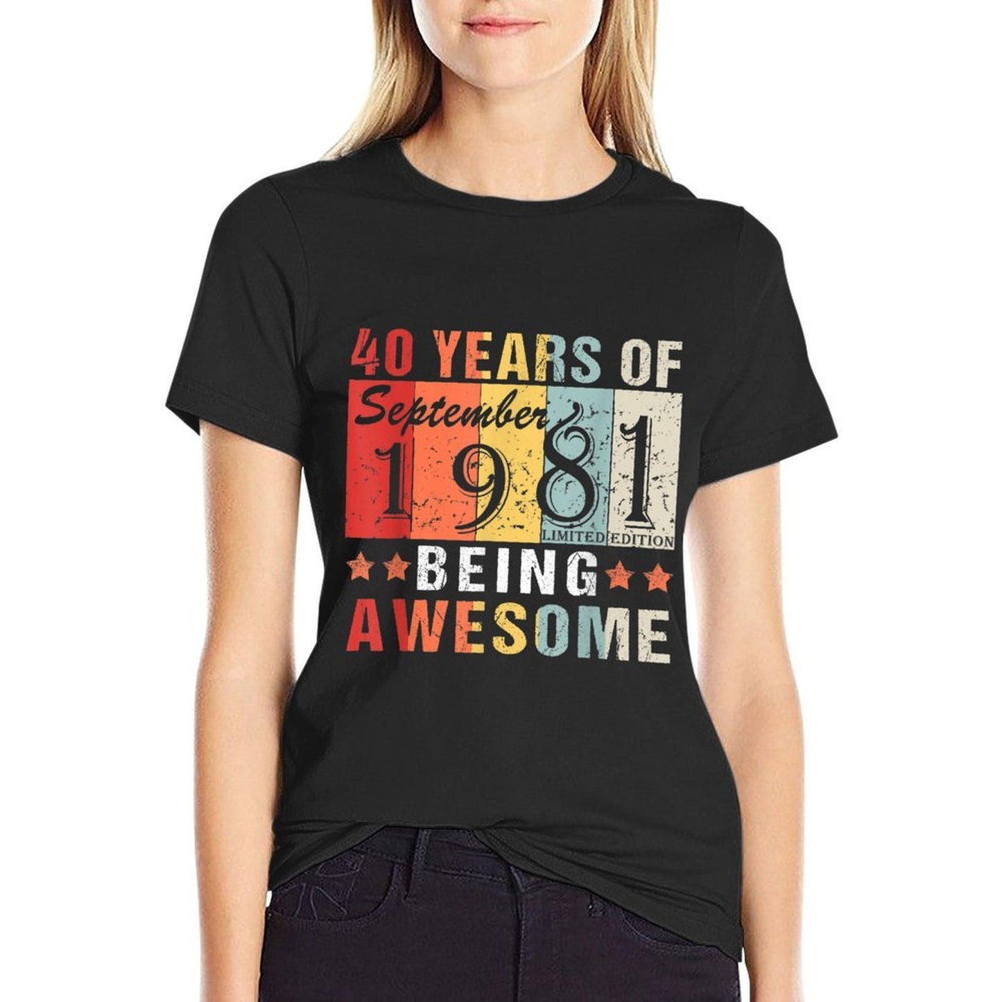 September 1981 40 Years of Being Awesome Cool 40th Birthday Lightweight T-Shirt