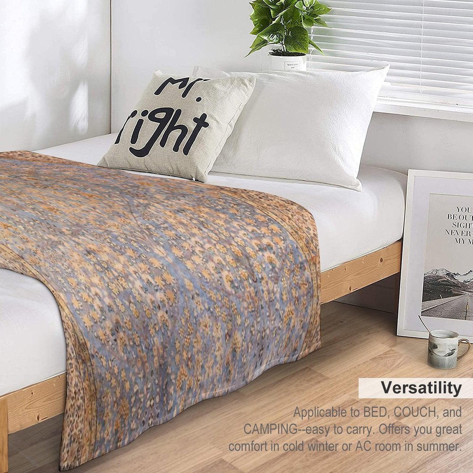 Antique Persian Kirman Rug Print Anti-pilling Throw Blanket