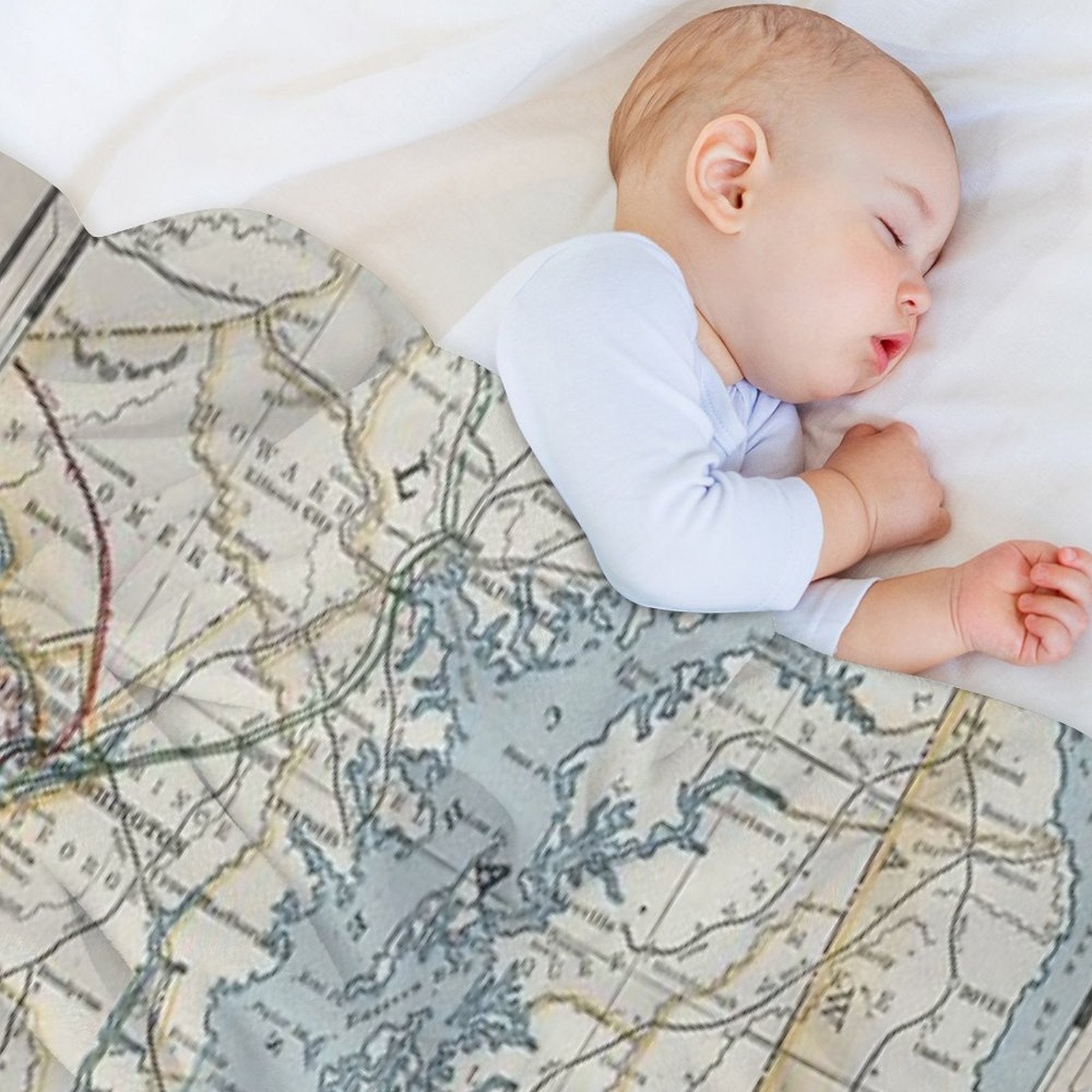 Vintage Map of The Chesapeake Bay Versatility Throw Blanket